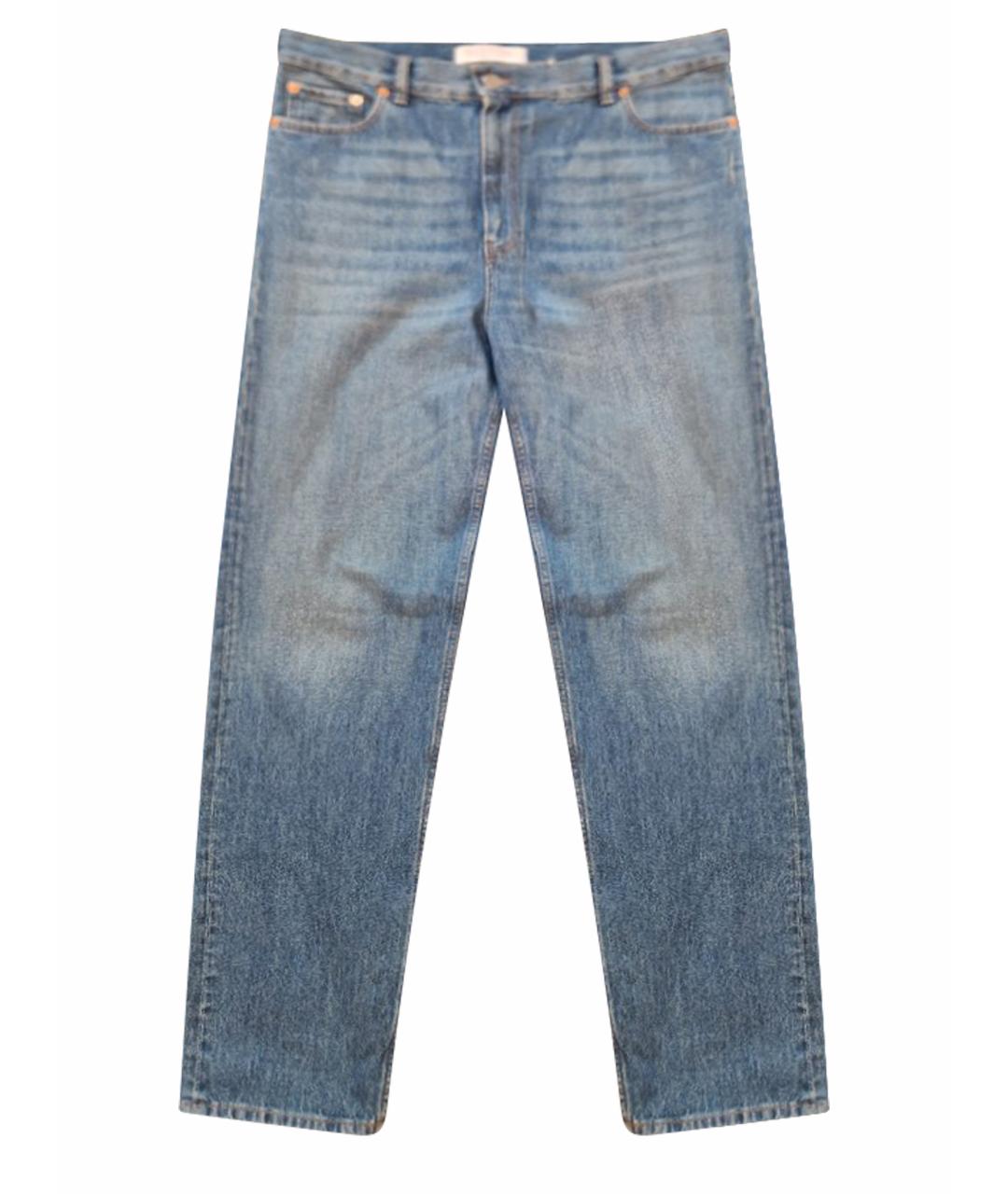 VALENTINO Голубые хлопковые прямые джинсы, фото 1