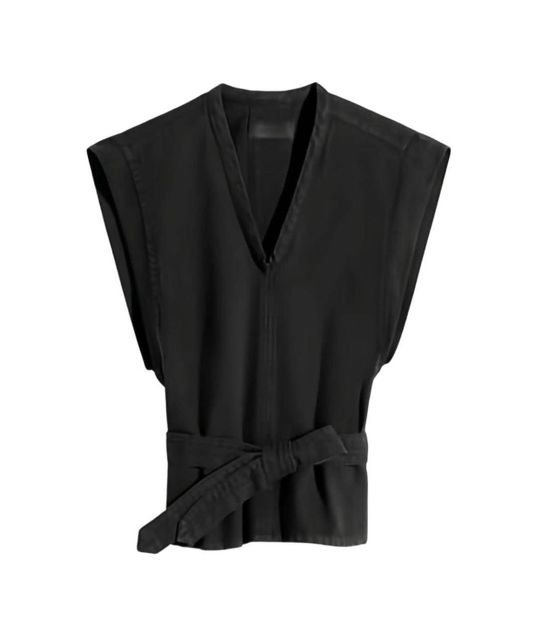 LEMAIRE Черная кожаная майка, фото 1