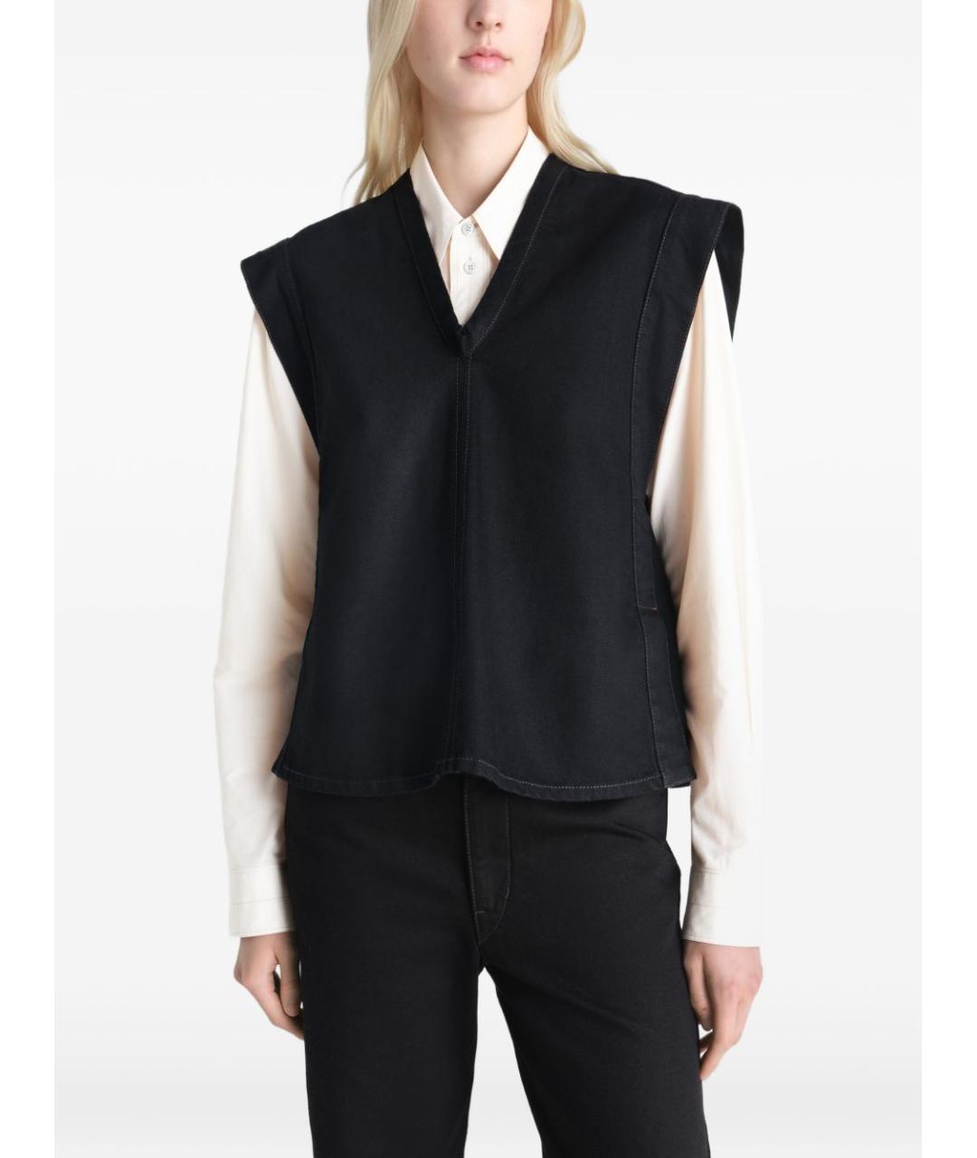 LEMAIRE Черная кожаная майка, фото 4