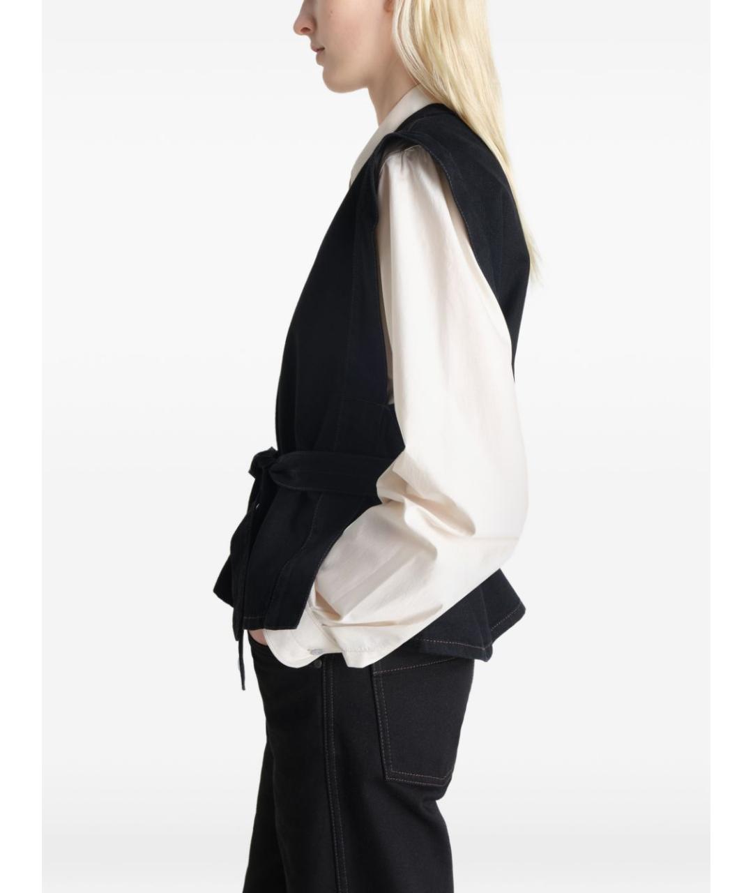 LEMAIRE Черная кожаная майка, фото 5