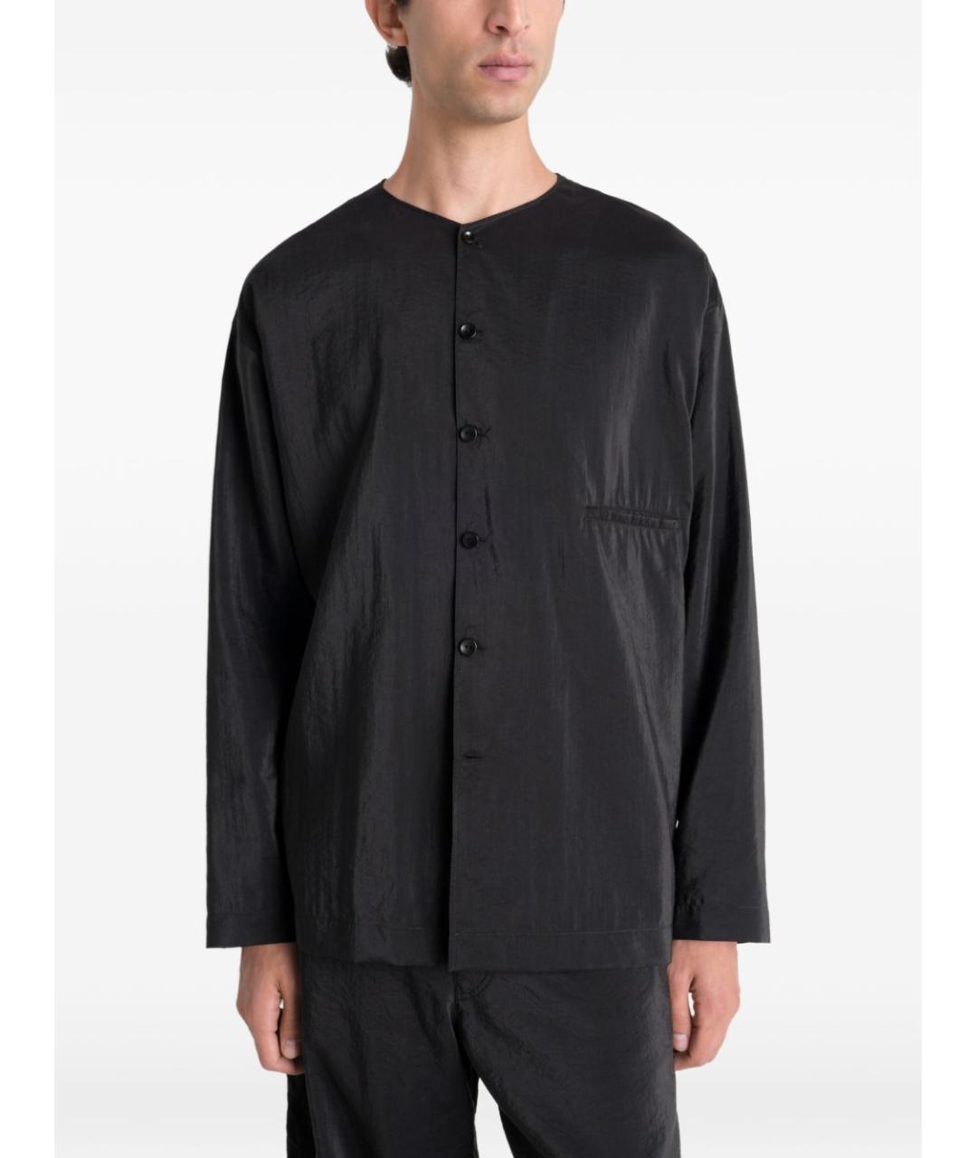 LEMAIRE Черная шелковая кэжуал рубашка, фото 2