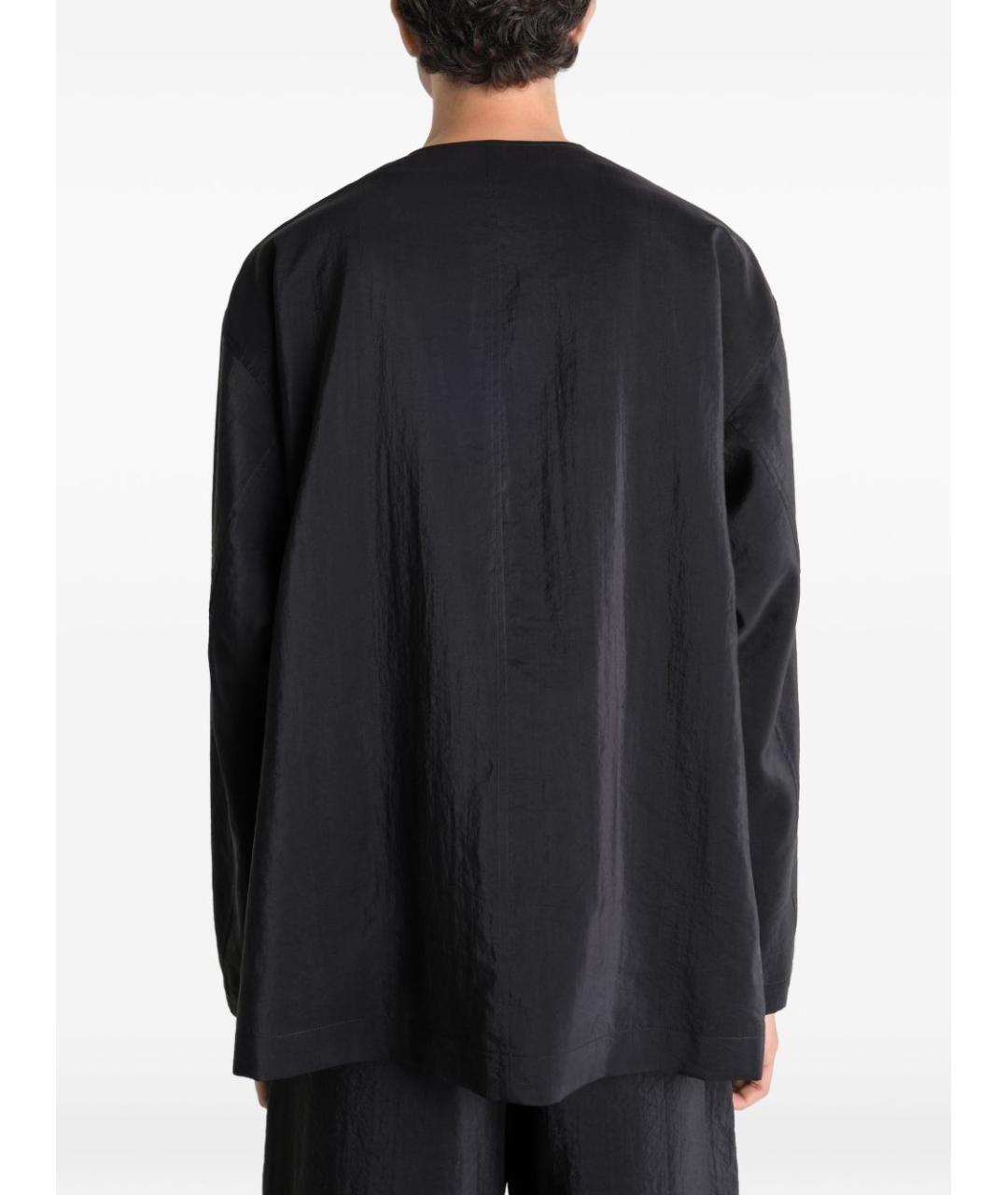 LEMAIRE Черная шелковая кэжуал рубашка, фото 5