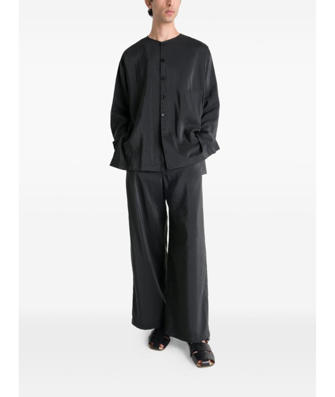 LEMAIRE Черная шелковая кэжуал рубашка, фото 4