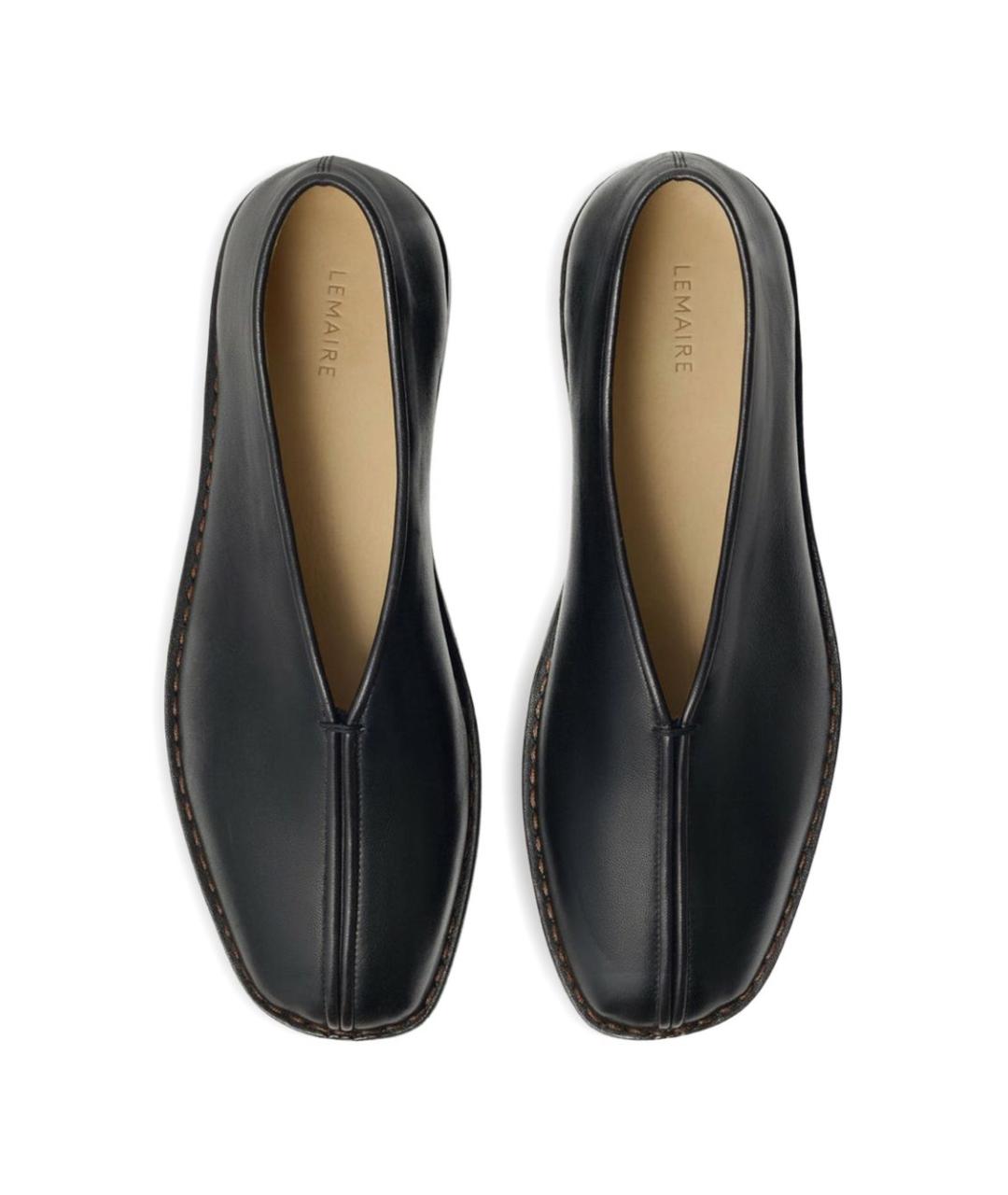 LEMAIRE Черные кожаные балетки, фото 2