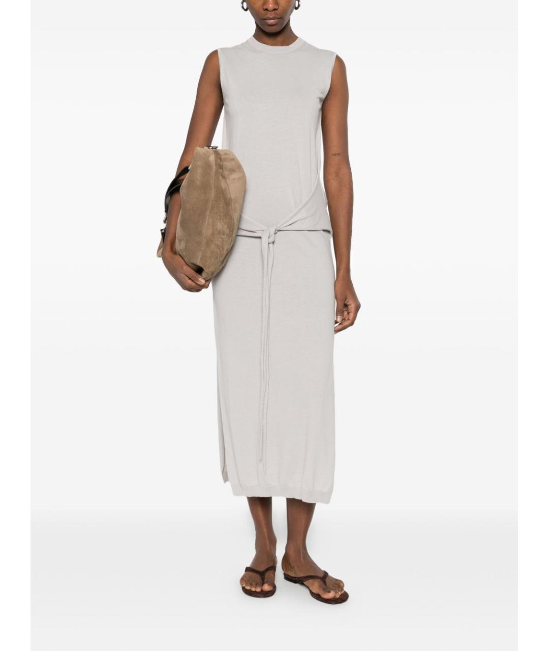 LEMAIRE Бежевое хлопковое повседневное платье, фото 5