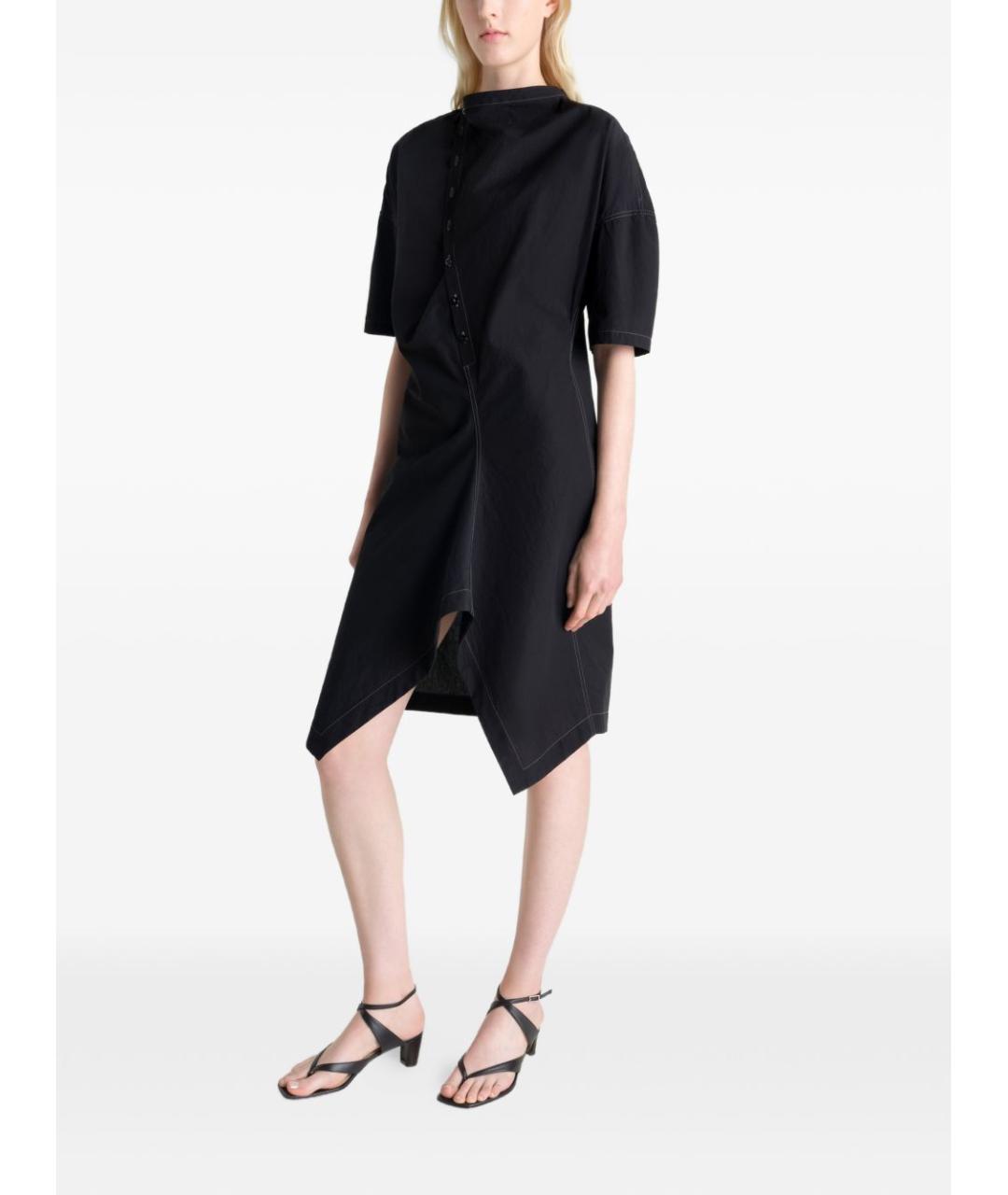 LEMAIRE Черное хлопковое повседневное платье, фото 3