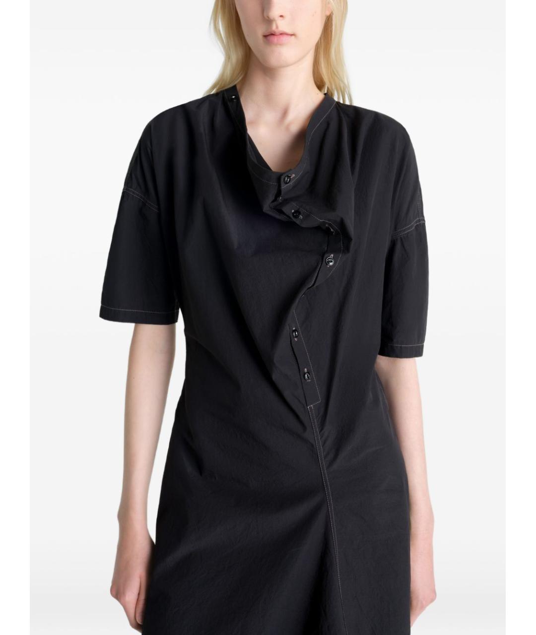 LEMAIRE Черное хлопковое повседневное платье, фото 2
