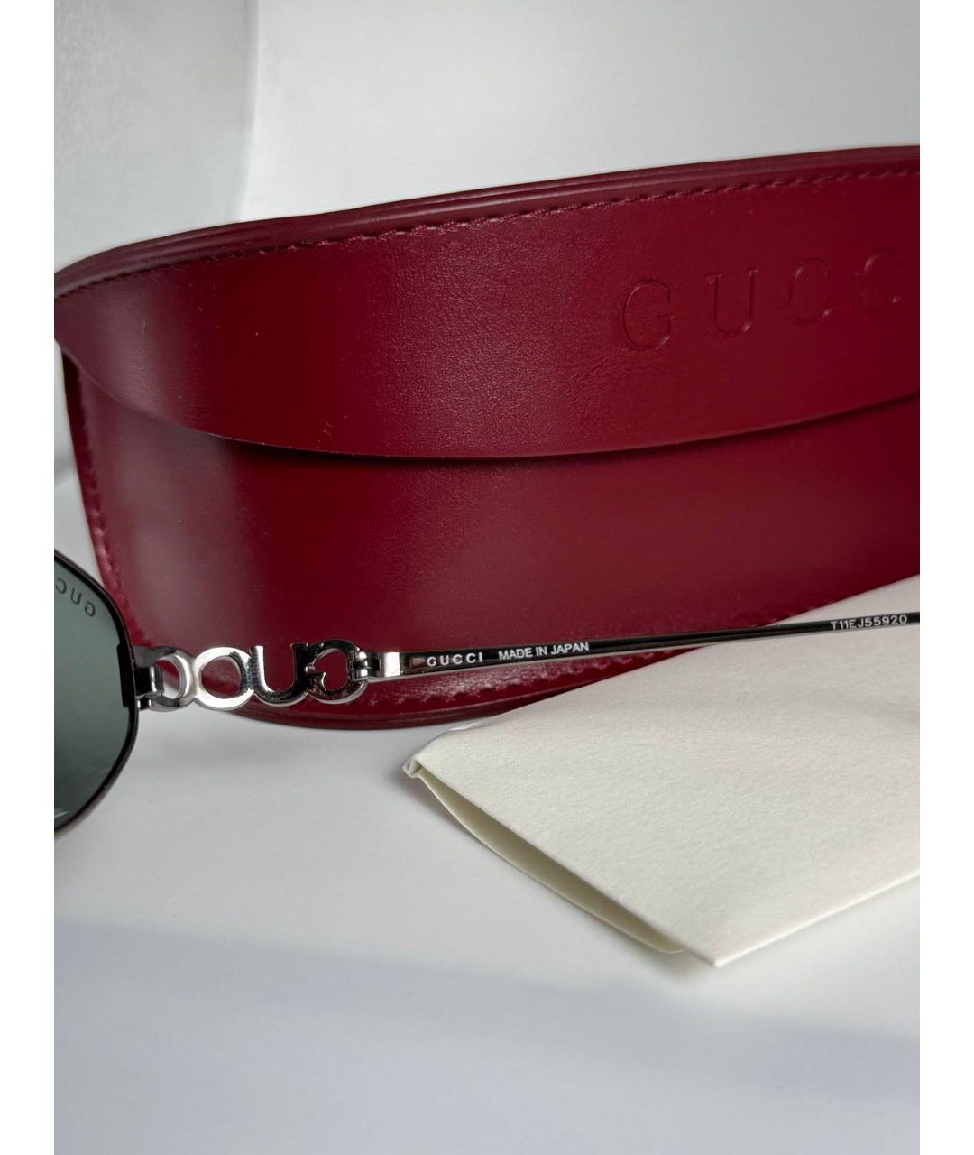 GUCCI Серые металлические солнцезащитные очки, фото 4