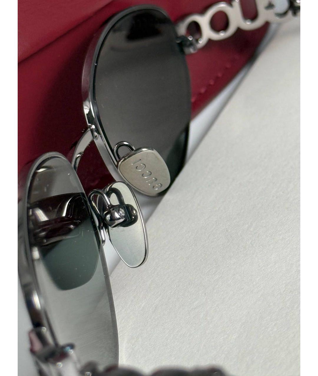GUCCI Серые металлические солнцезащитные очки, фото 5