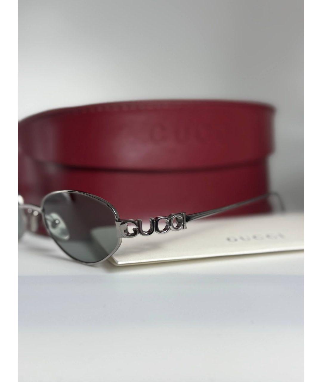 GUCCI Серые металлические солнцезащитные очки, фото 3