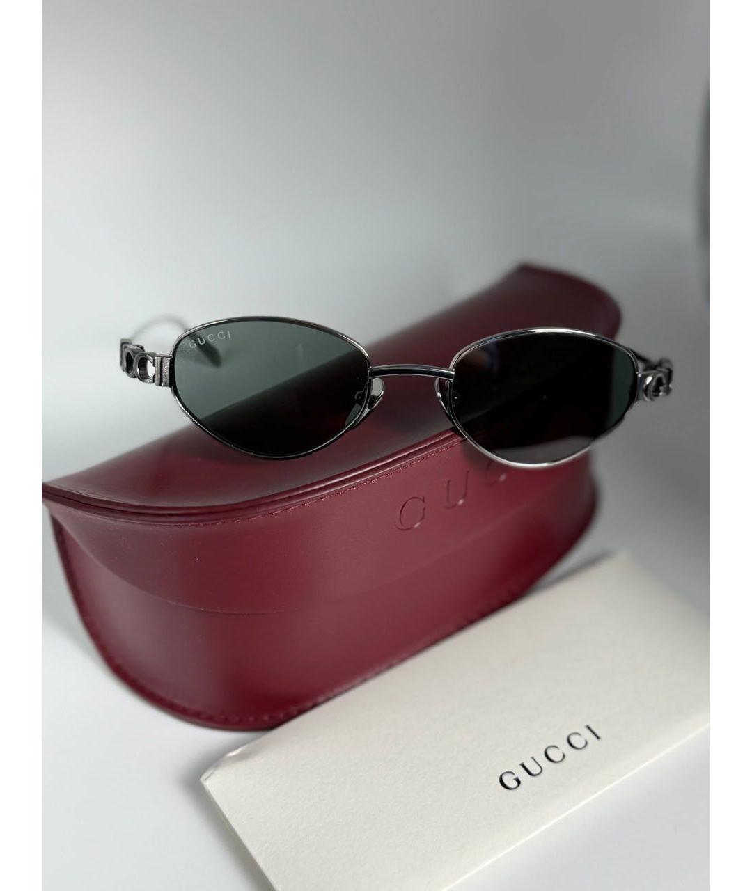 GUCCI Серые металлические солнцезащитные очки, фото 2