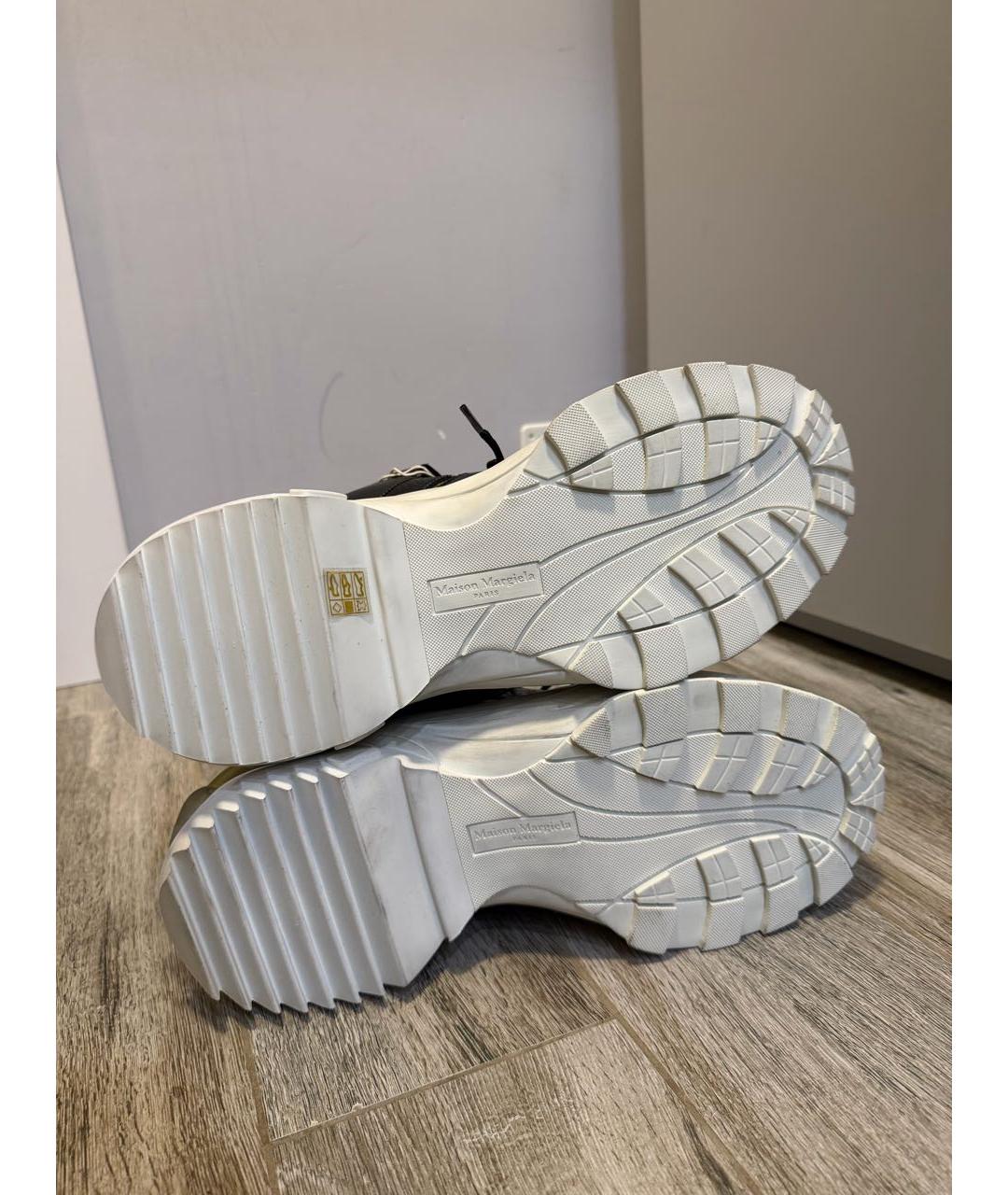 MAISON MARGIELA Черные кожаные низкие ботинки, фото 6