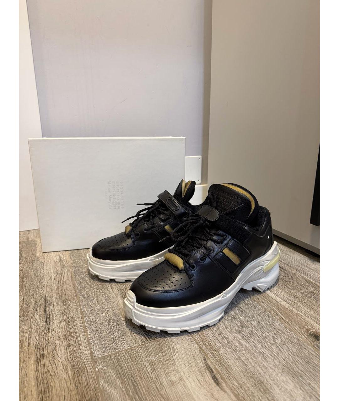 MAISON MARGIELA Черные кожаные низкие ботинки, фото 7