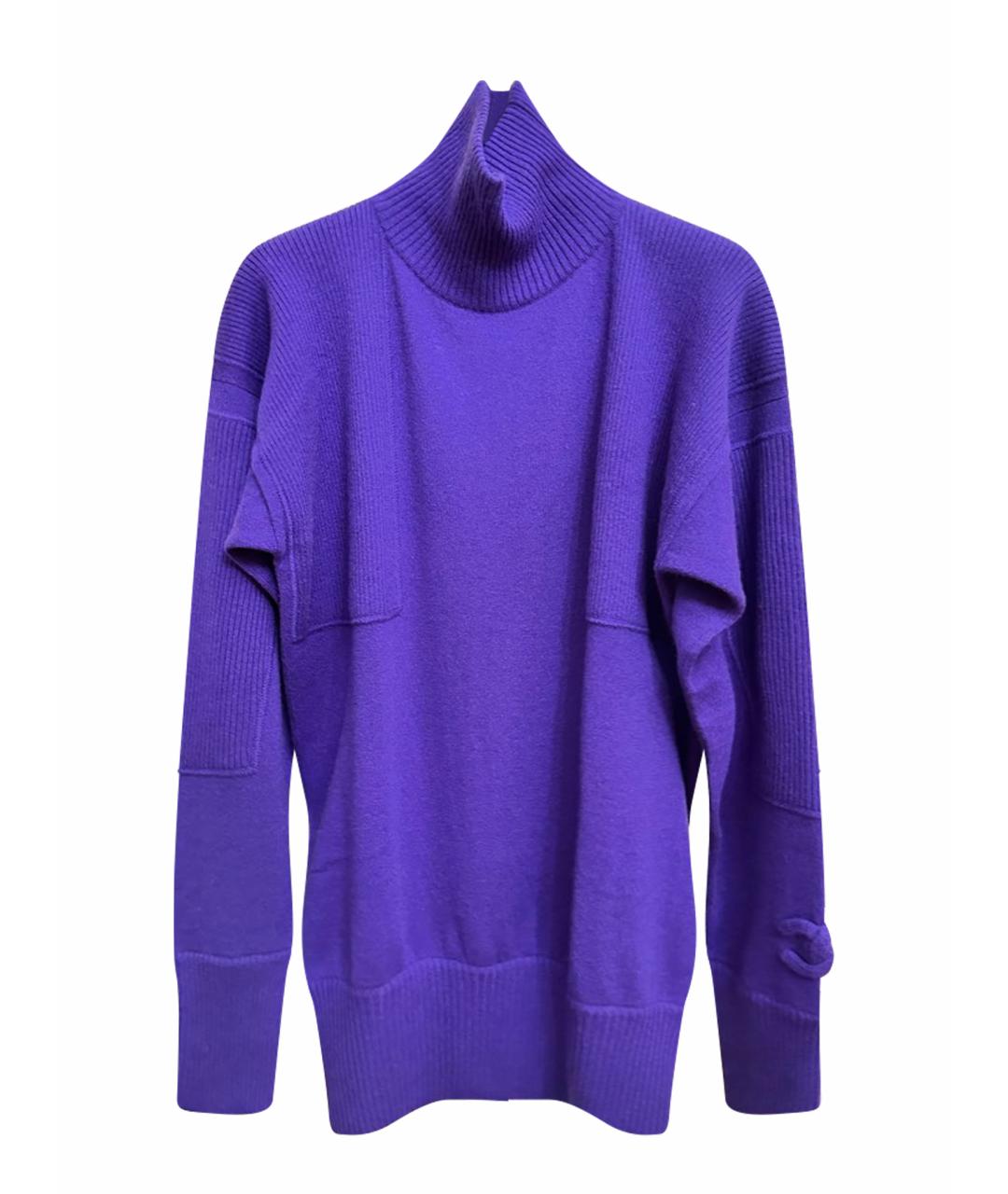 CHANEL Фиолетовый кашемировый джемпер / свитер, фото 8