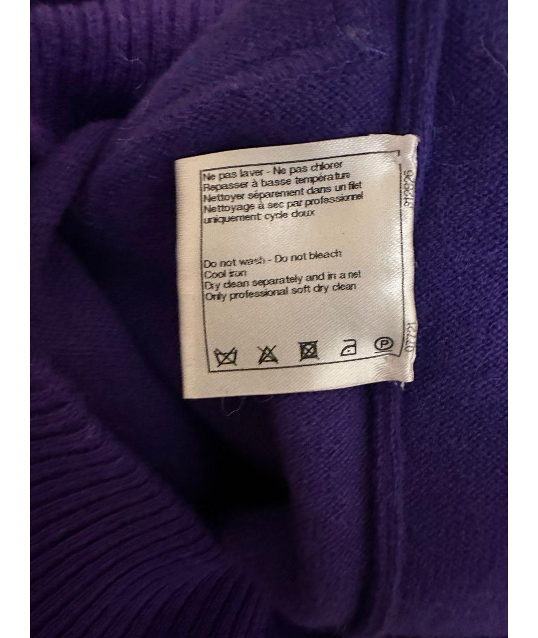 CHANEL Фиолетовый кашемировый джемпер / свитер, фото 6