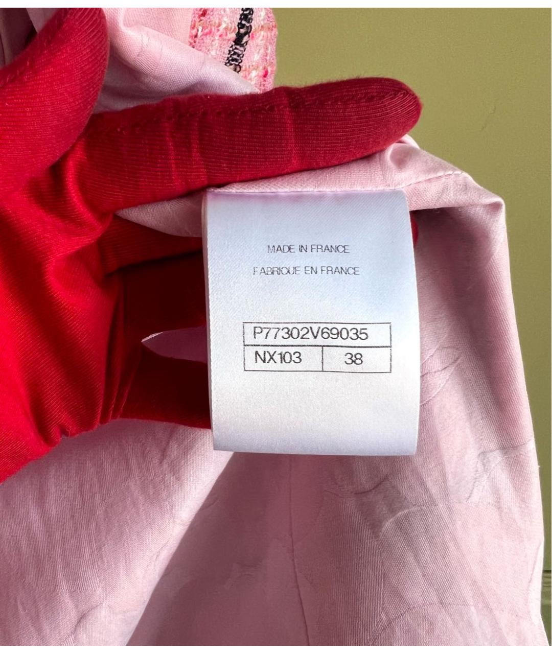 CHANEL Розовый твидовый жакет/пиджак, фото 7