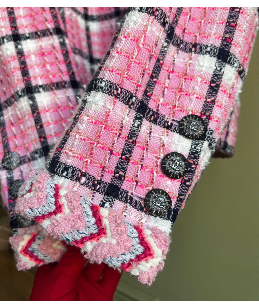 CHANEL Розовый твидовый жакет/пиджак, фото 3