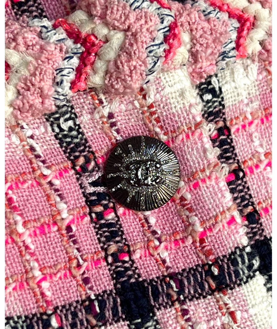 CHANEL Розовый твидовый жакет/пиджак, фото 6