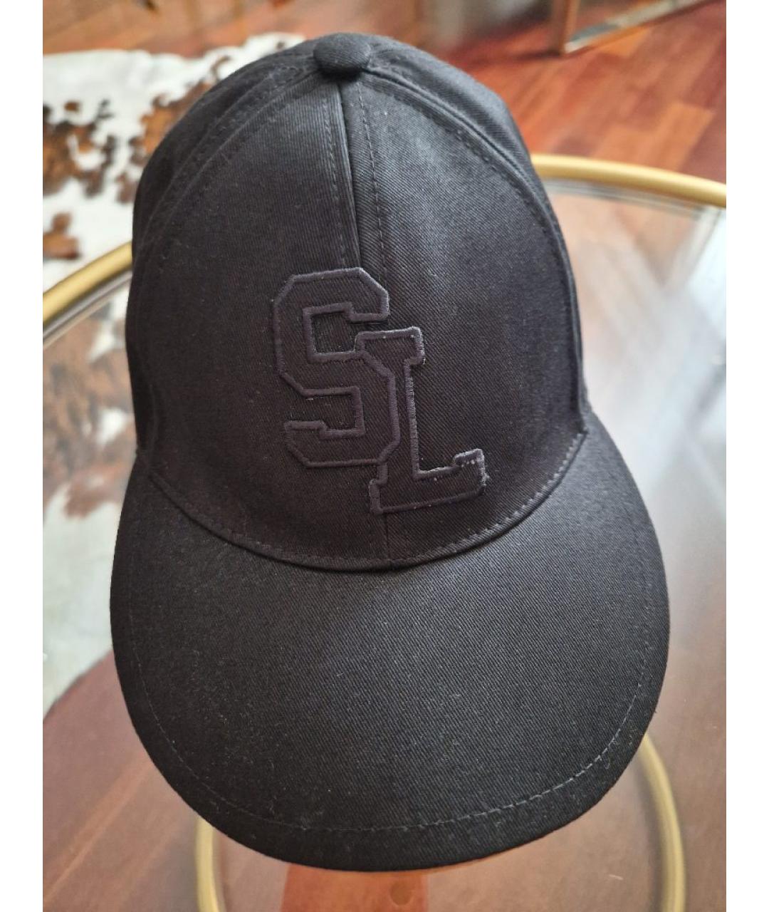 SAINT LAURENT Черная хлопковая кепка, фото 9