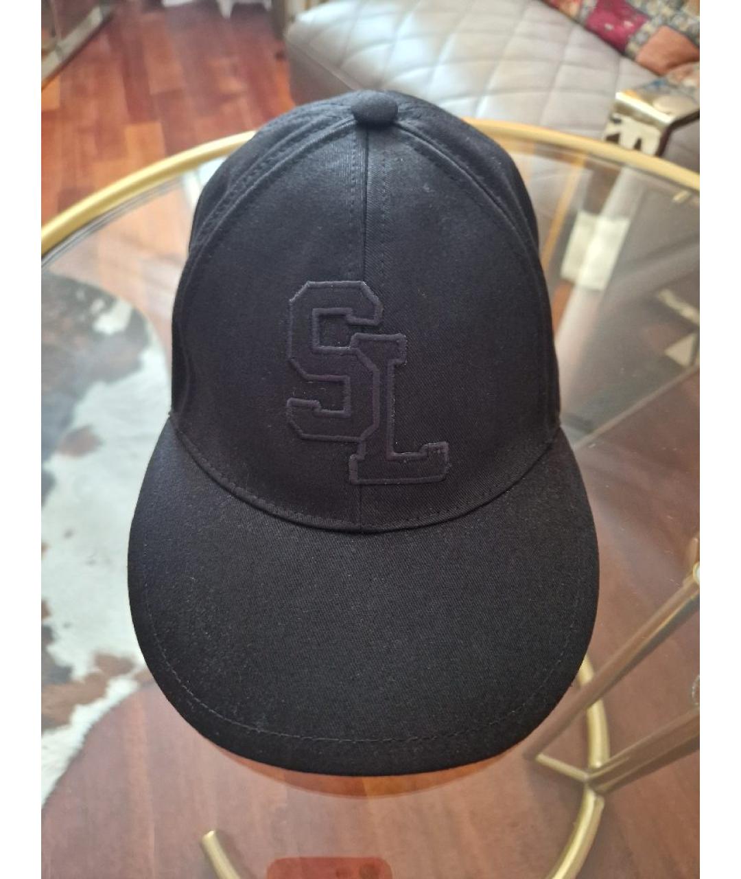 SAINT LAURENT Черная хлопковая кепка, фото 10