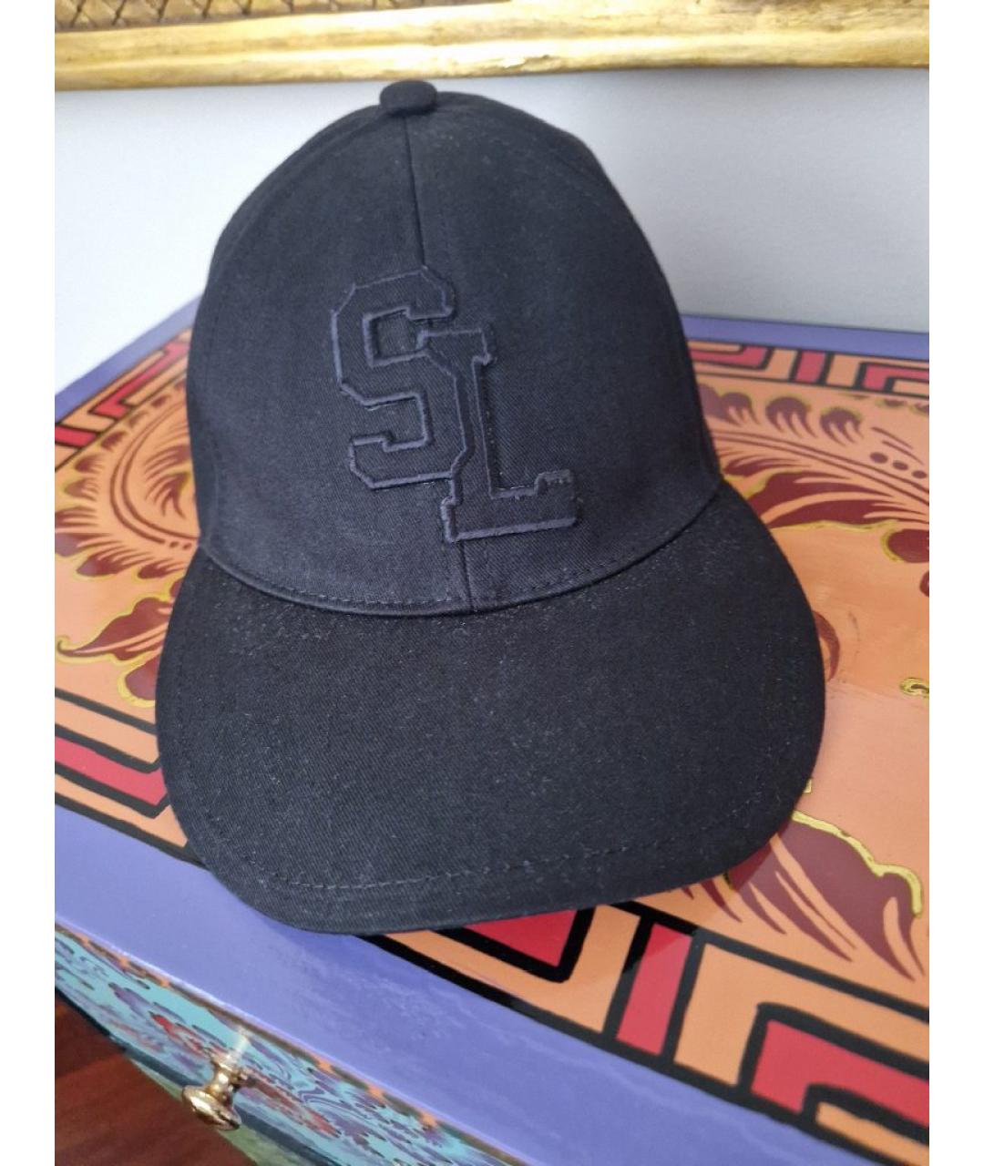 SAINT LAURENT Черная хлопковая кепка, фото 8