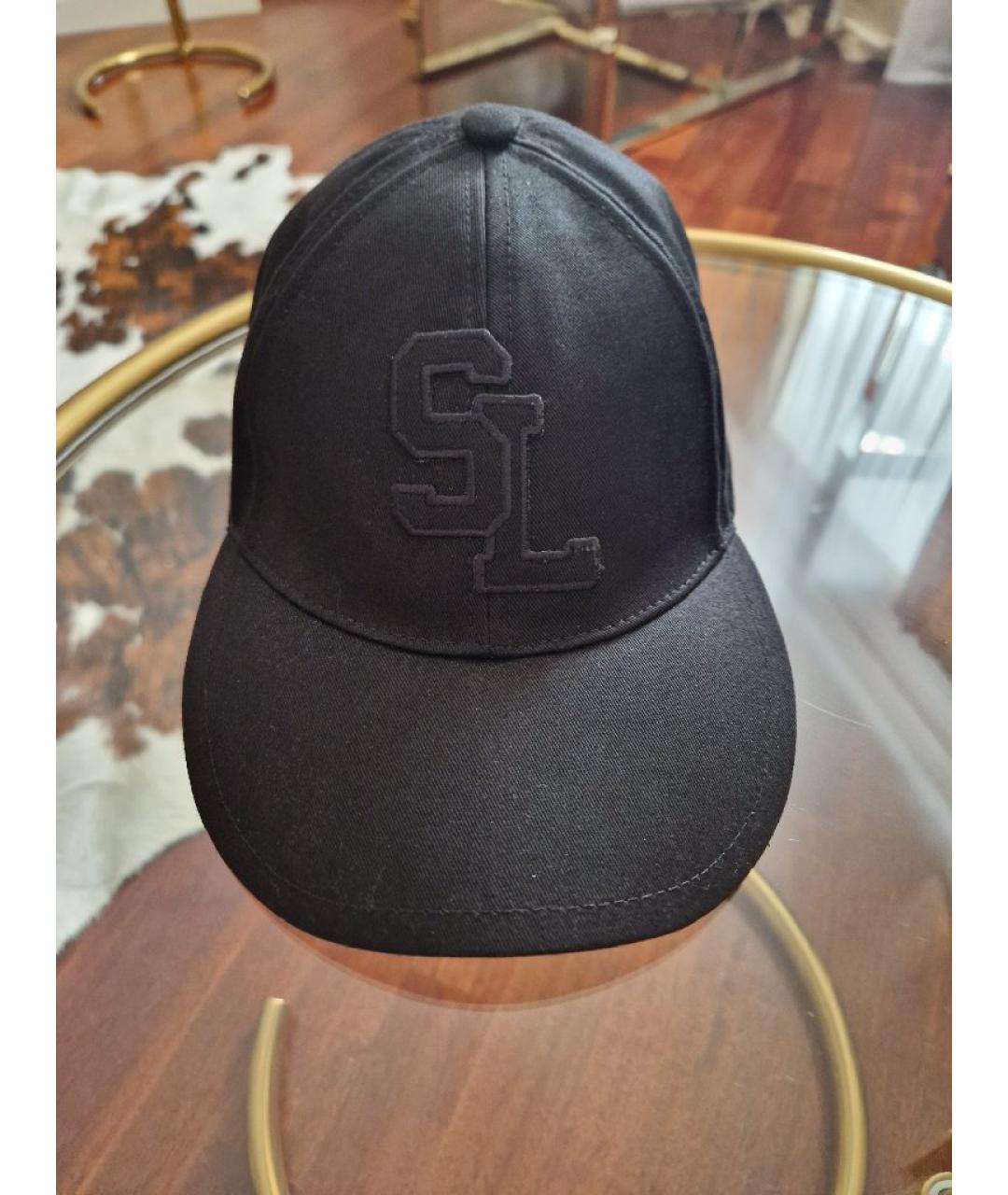 SAINT LAURENT Черная хлопковая кепка, фото 2