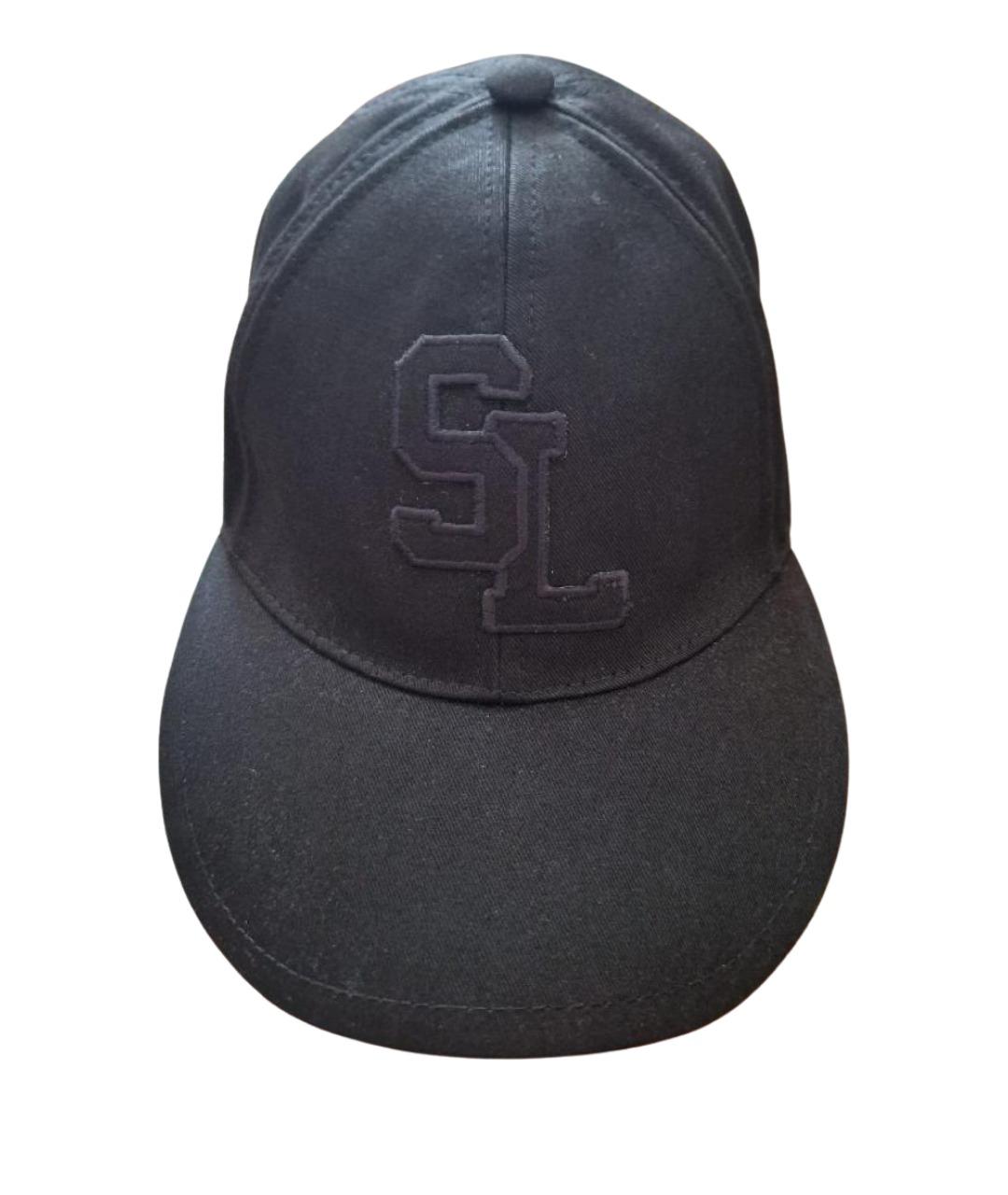 SAINT LAURENT Черная хлопковая кепка, фото 1