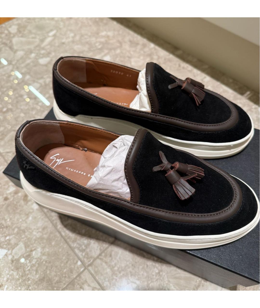 GIUSEPPE ZANOTTI DESIGN Коричневые замшевые лоферы, фото 2