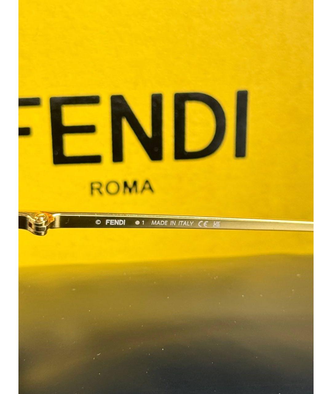 FENDI Синие металлические солнцезащитные очки, фото 4