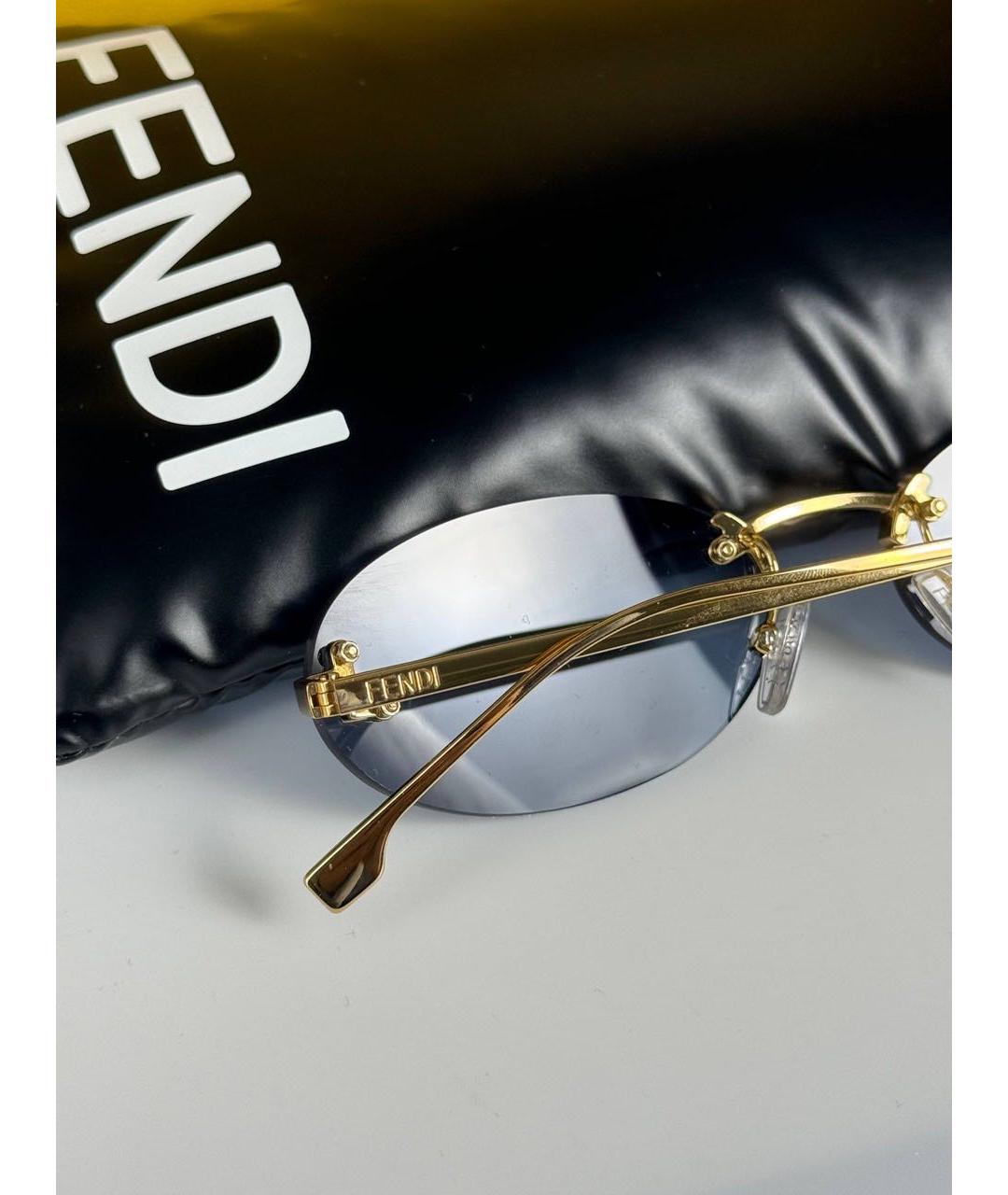 FENDI Синие металлические солнцезащитные очки, фото 3