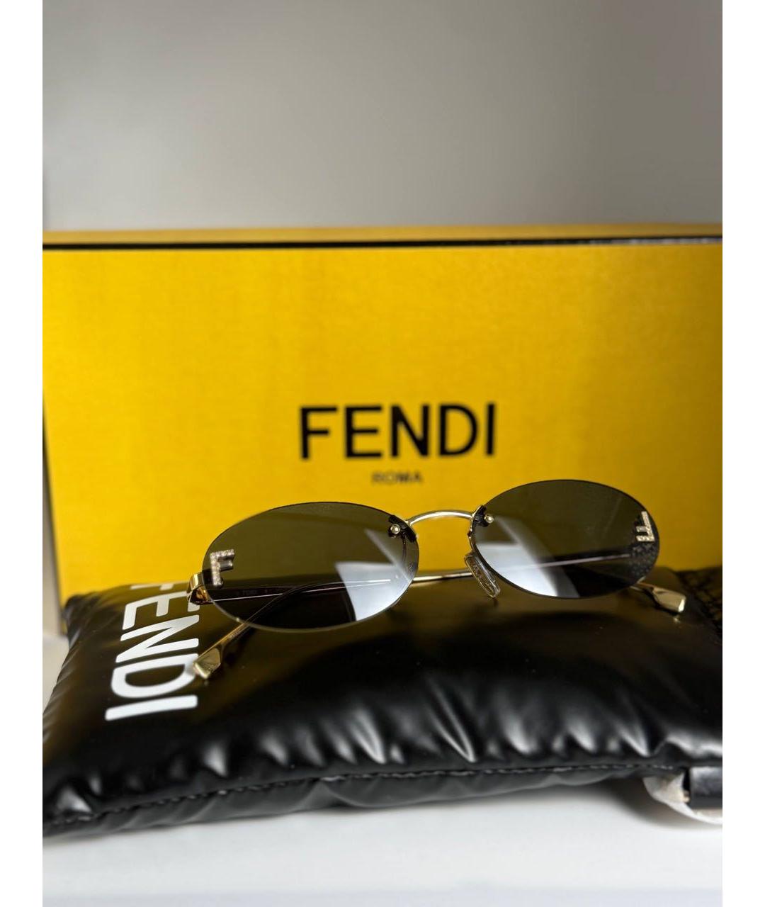 FENDI Синие металлические солнцезащитные очки, фото 2