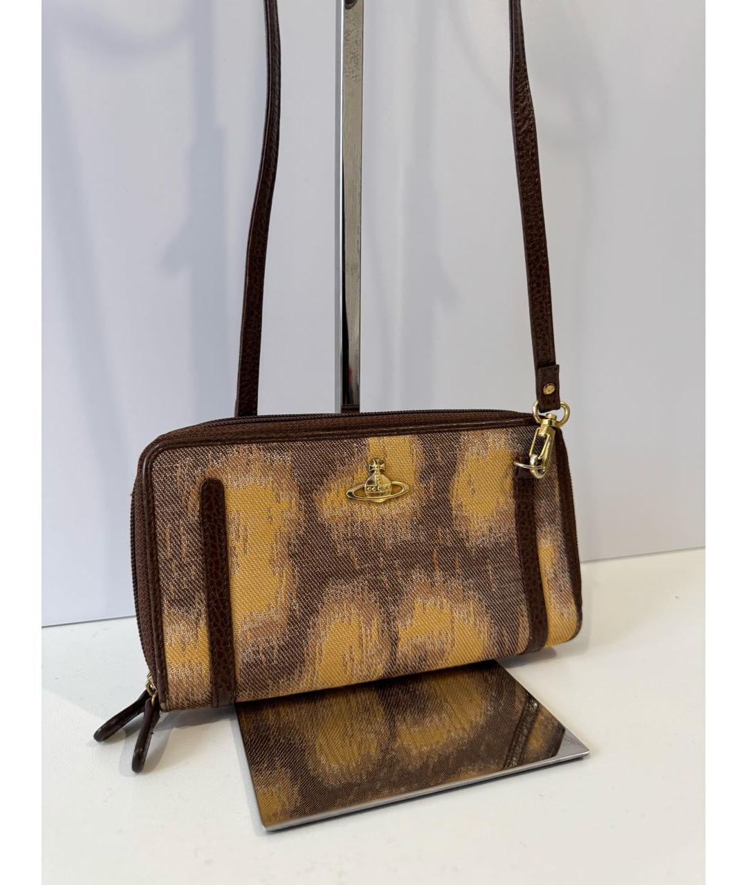 VIVIENNE WESTWOOD Коричневая тканевая сумка через плечо, фото 9