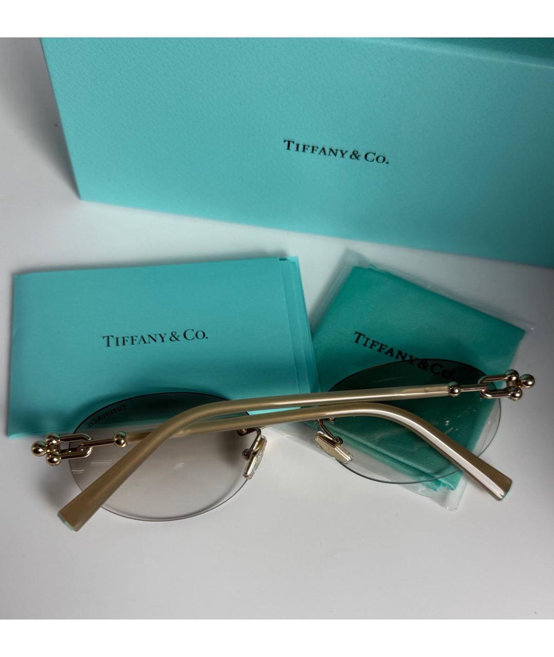 TIFFANY&CO Бежевые металлические солнцезащитные очки, фото 4
