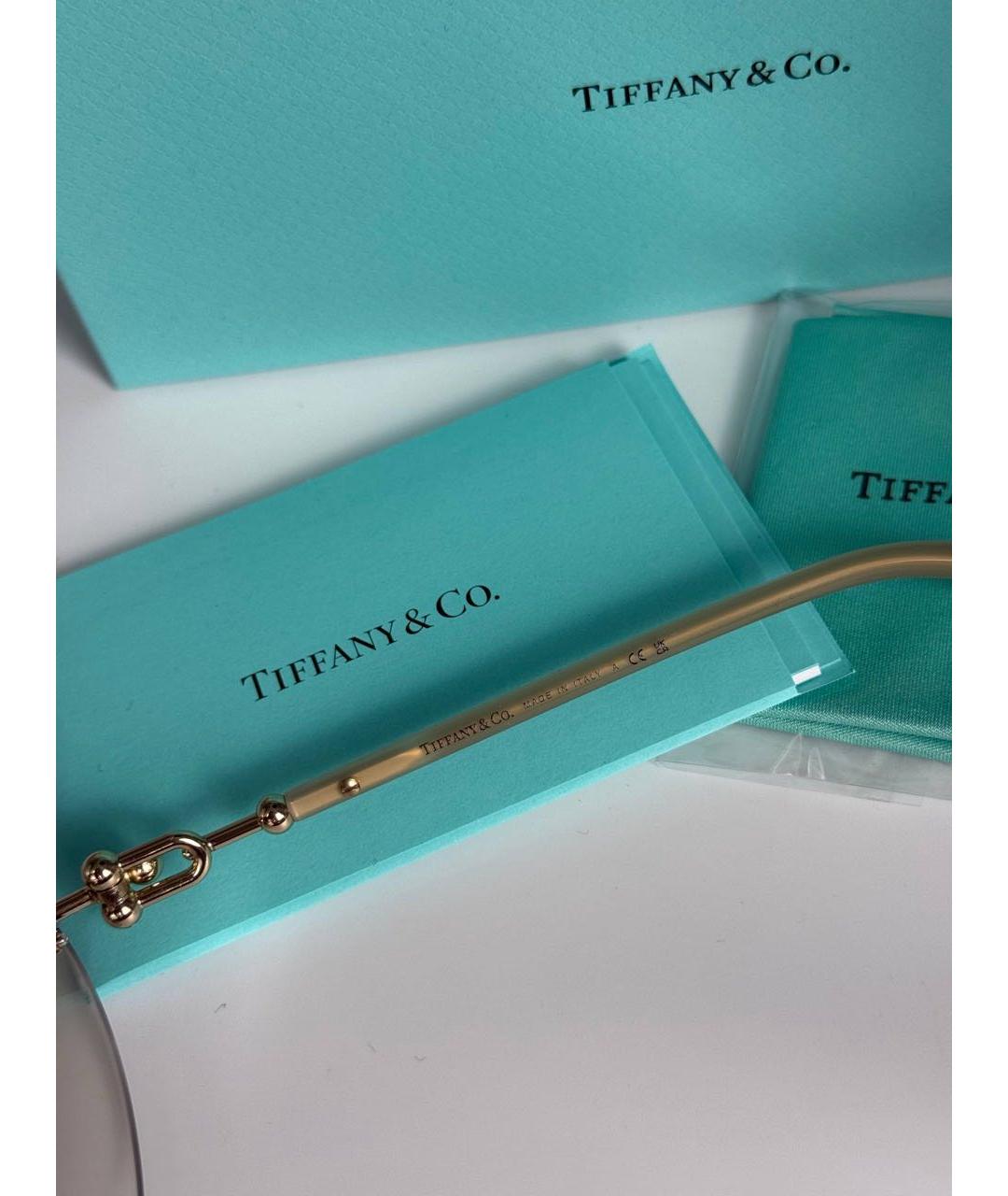 TIFFANY&CO Бежевые металлические солнцезащитные очки, фото 5