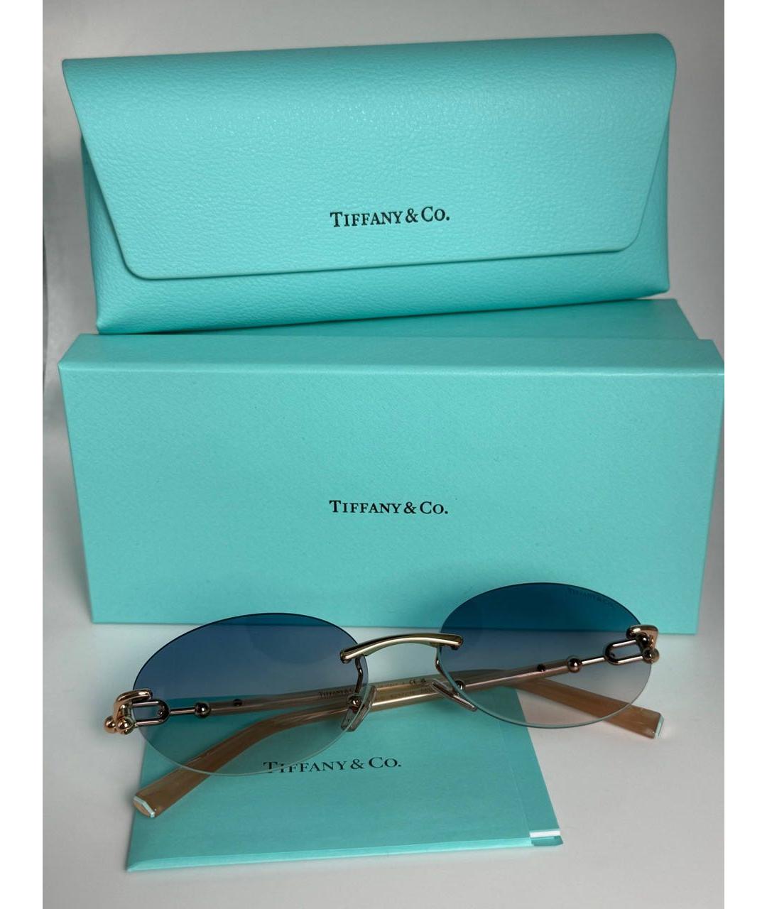 TIFFANY&CO Голубые металлические солнцезащитные очки, фото 2