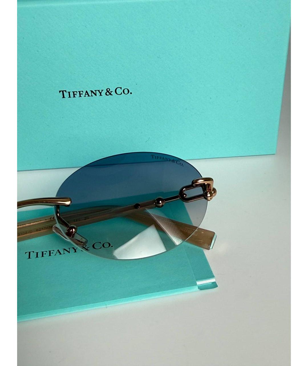 TIFFANY&CO Голубые металлические солнцезащитные очки, фото 3