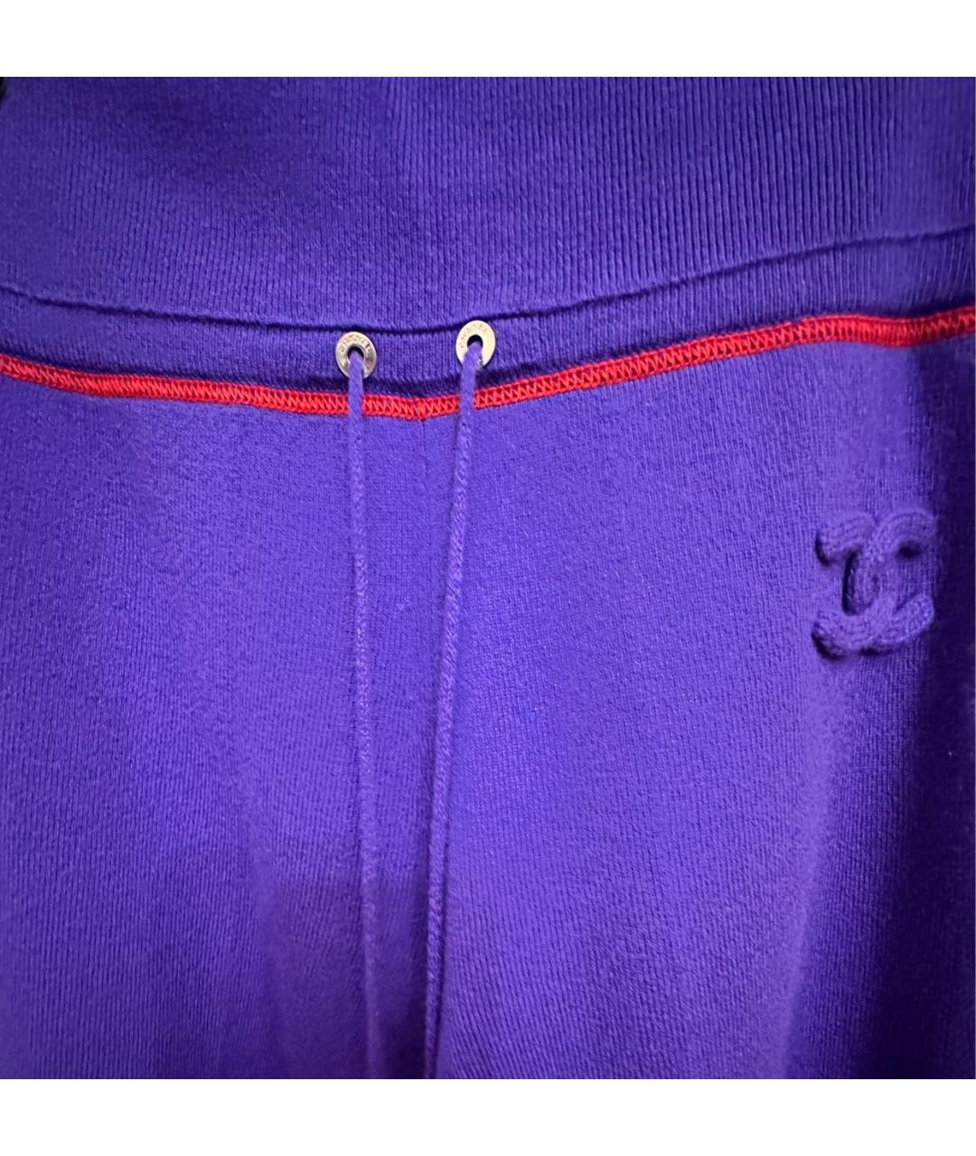 CHANEL Фиолетовые кашемировые спортивные брюки и шорты, фото 4