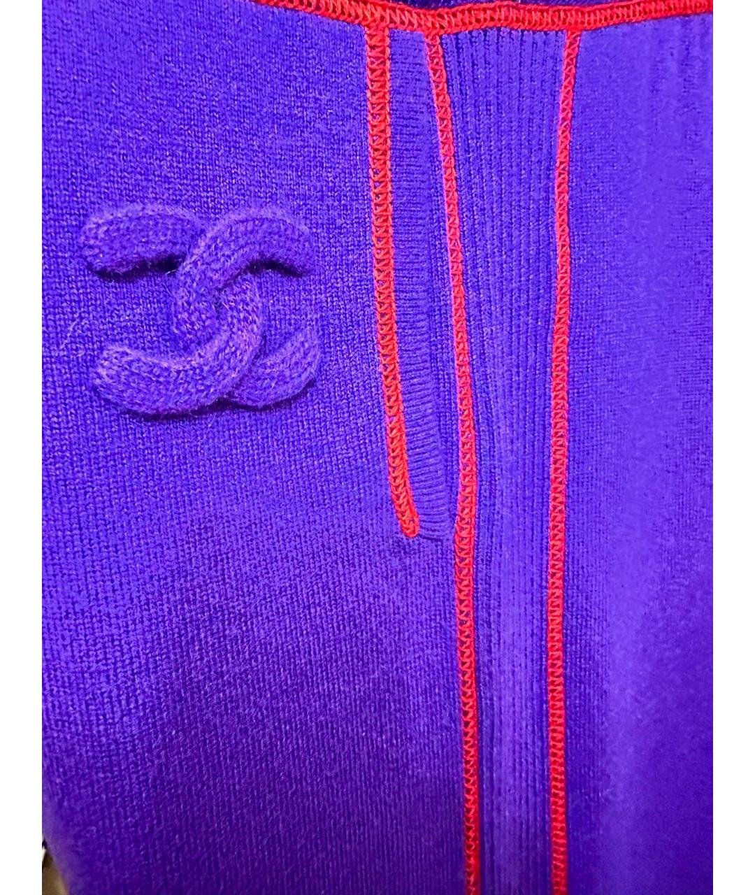 CHANEL Фиолетовые кашемировые спортивные брюки и шорты, фото 6