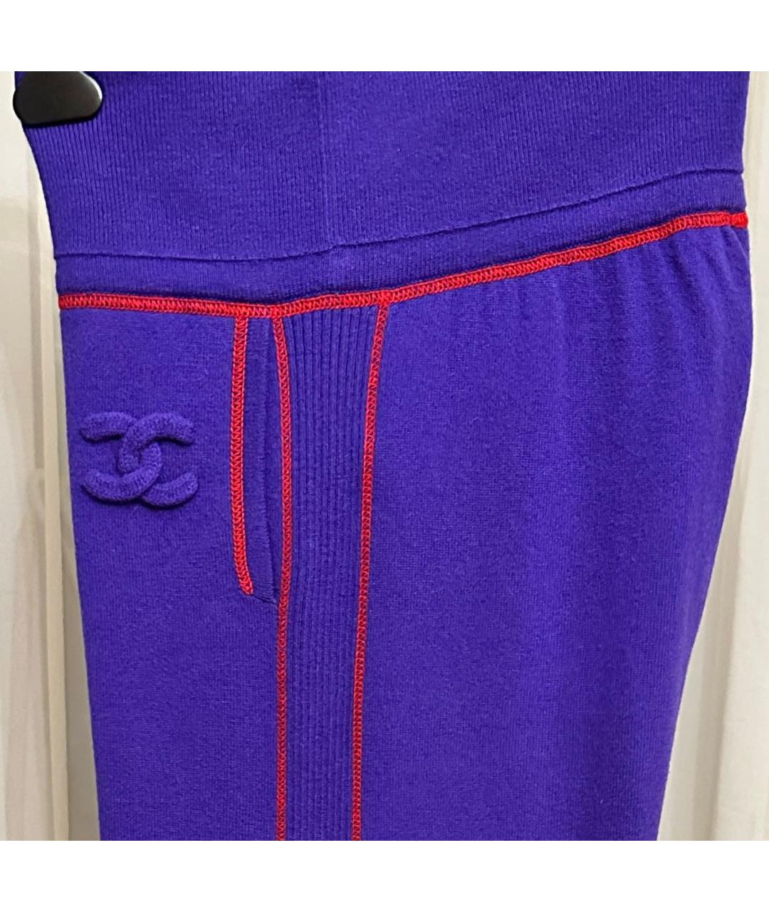 CHANEL Фиолетовые кашемировые спортивные брюки и шорты, фото 8