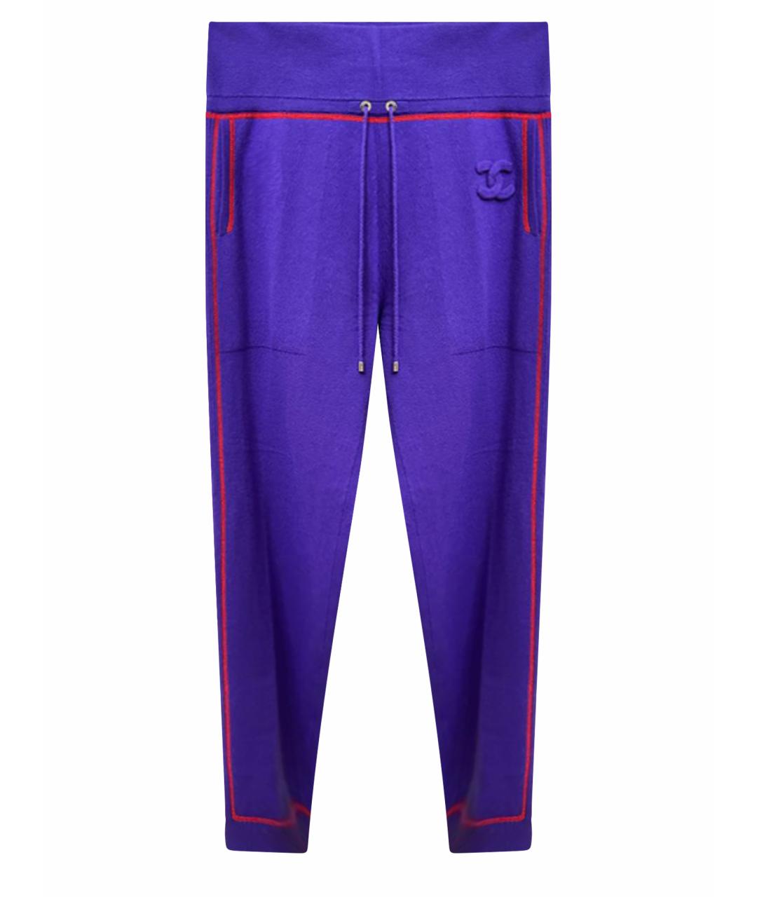 CHANEL Фиолетовые кашемировые спортивные брюки и шорты, фото 1