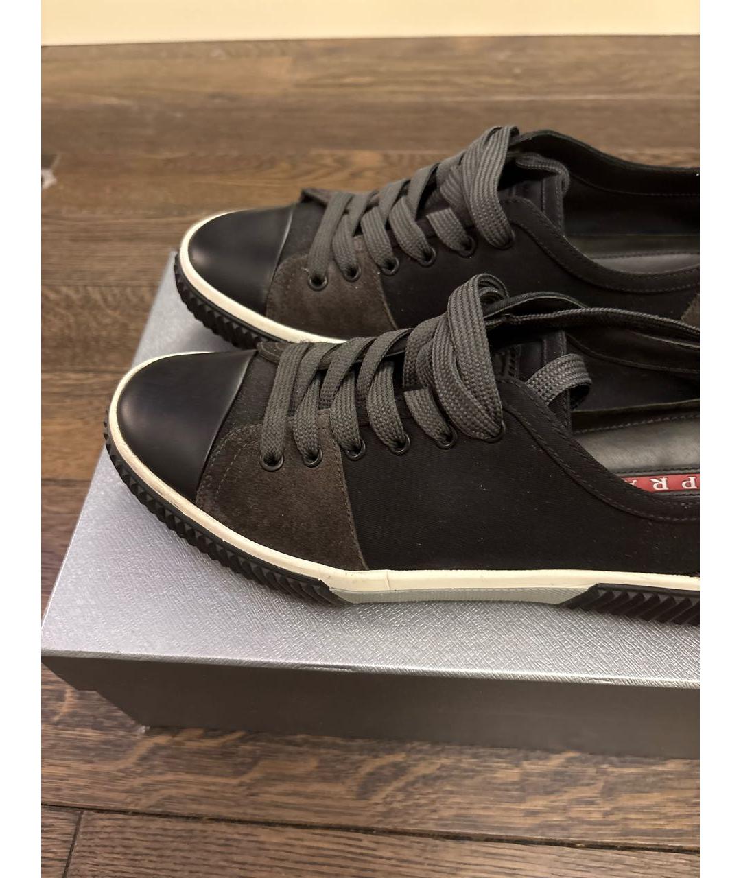 PRADA Черные низкие кроссовки / кеды, фото 6