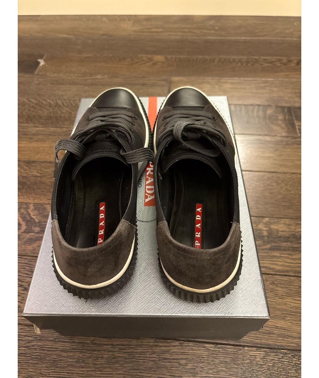 PRADA Черные низкие кроссовки / кеды, фото 3