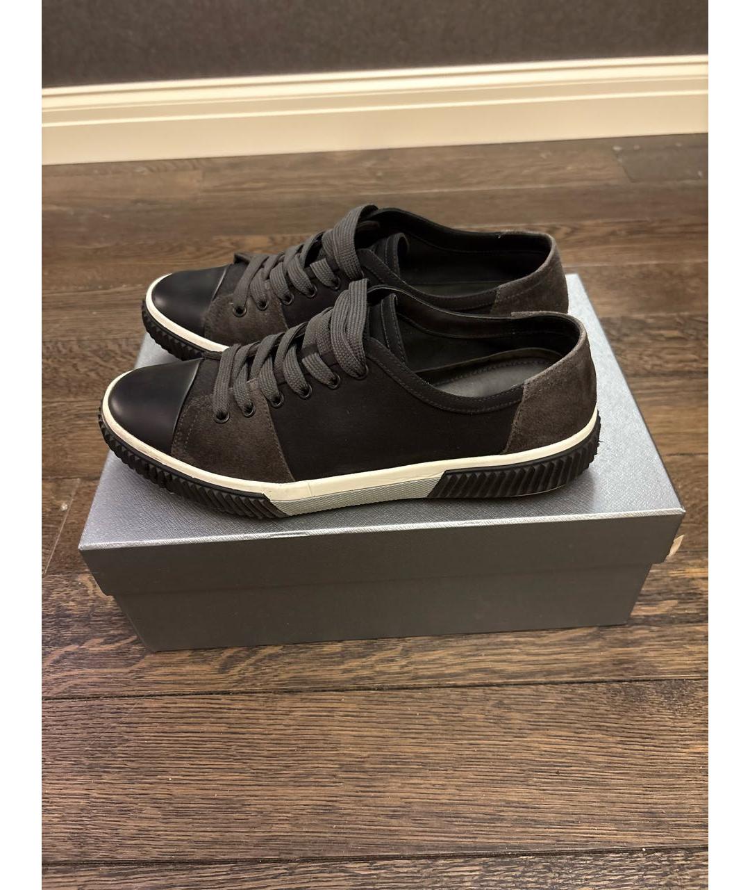 PRADA Черные низкие кроссовки / кеды, фото 9