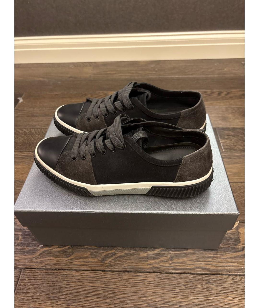 PRADA Черные низкие кроссовки / кеды, фото 5