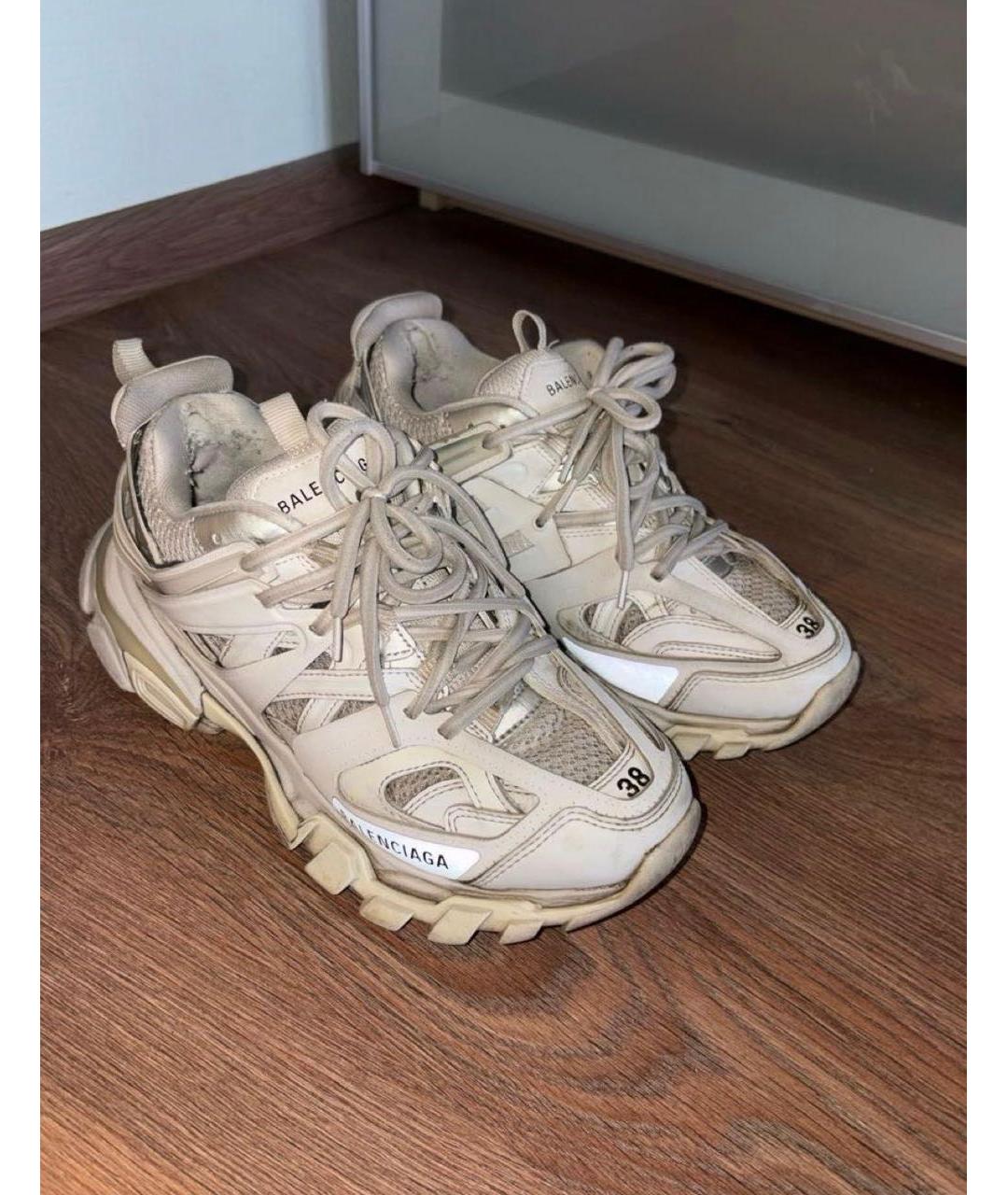 BALENCIAGA Белые кожаные кроссовки, фото 2