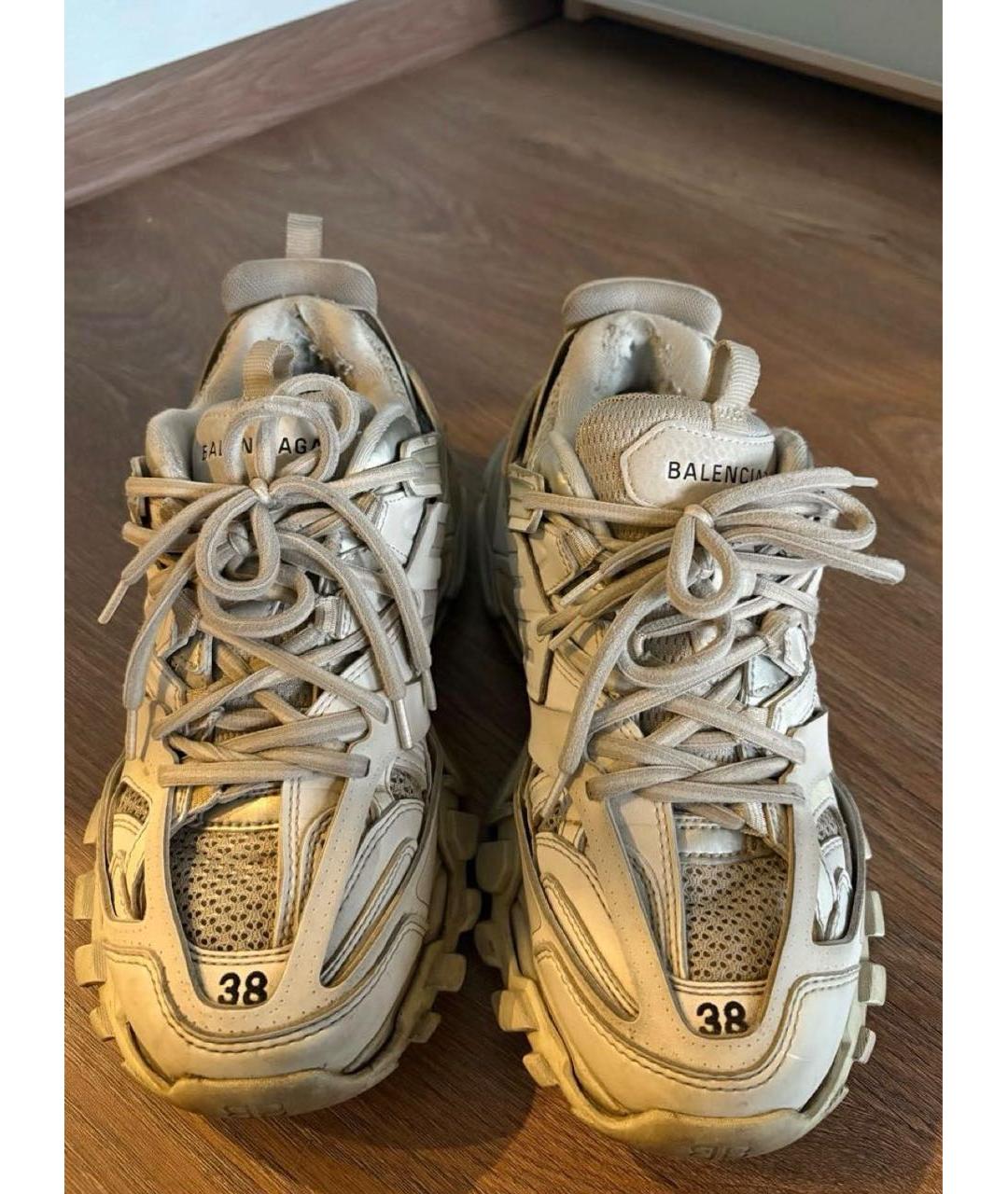 BALENCIAGA Белые кожаные кроссовки, фото 3