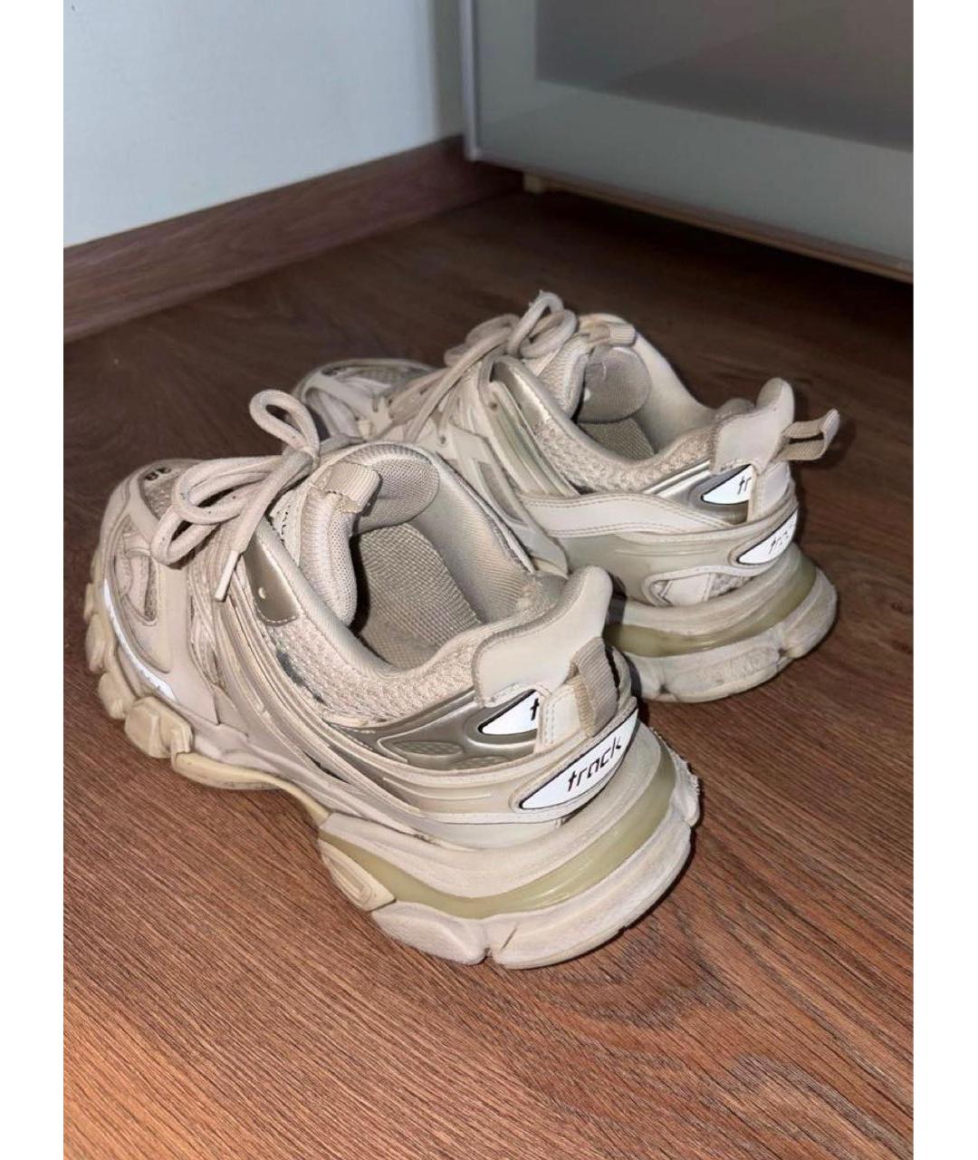 BALENCIAGA Белые кожаные кроссовки, фото 4