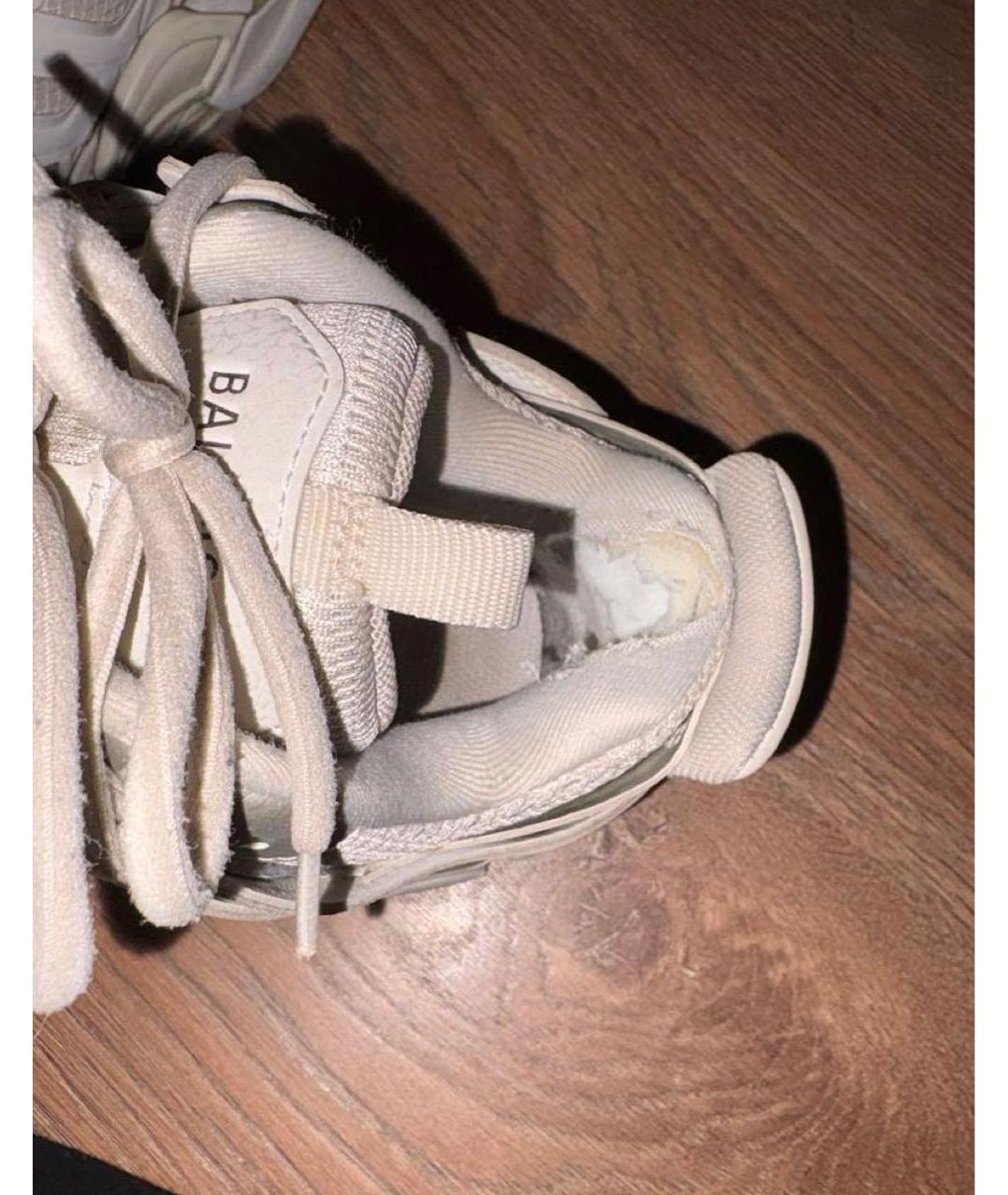 BALENCIAGA Белые кожаные кроссовки, фото 5