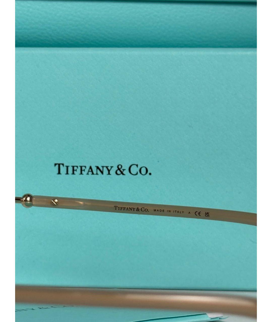 TIFFANY&CO Бежевые металлические солнцезащитные очки, фото 6