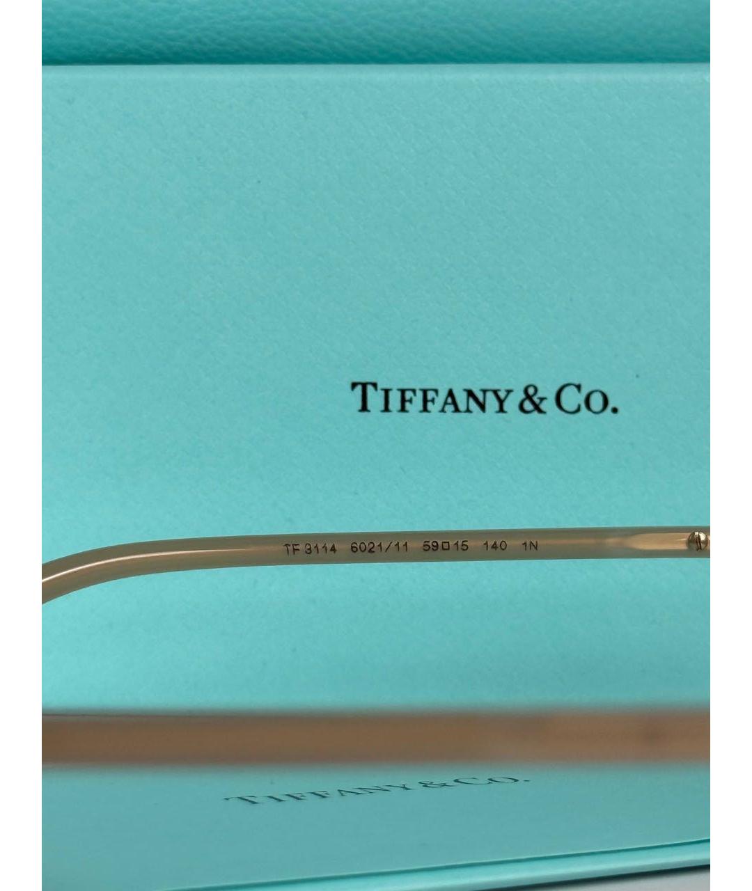 TIFFANY&CO Бежевые металлические солнцезащитные очки, фото 5
